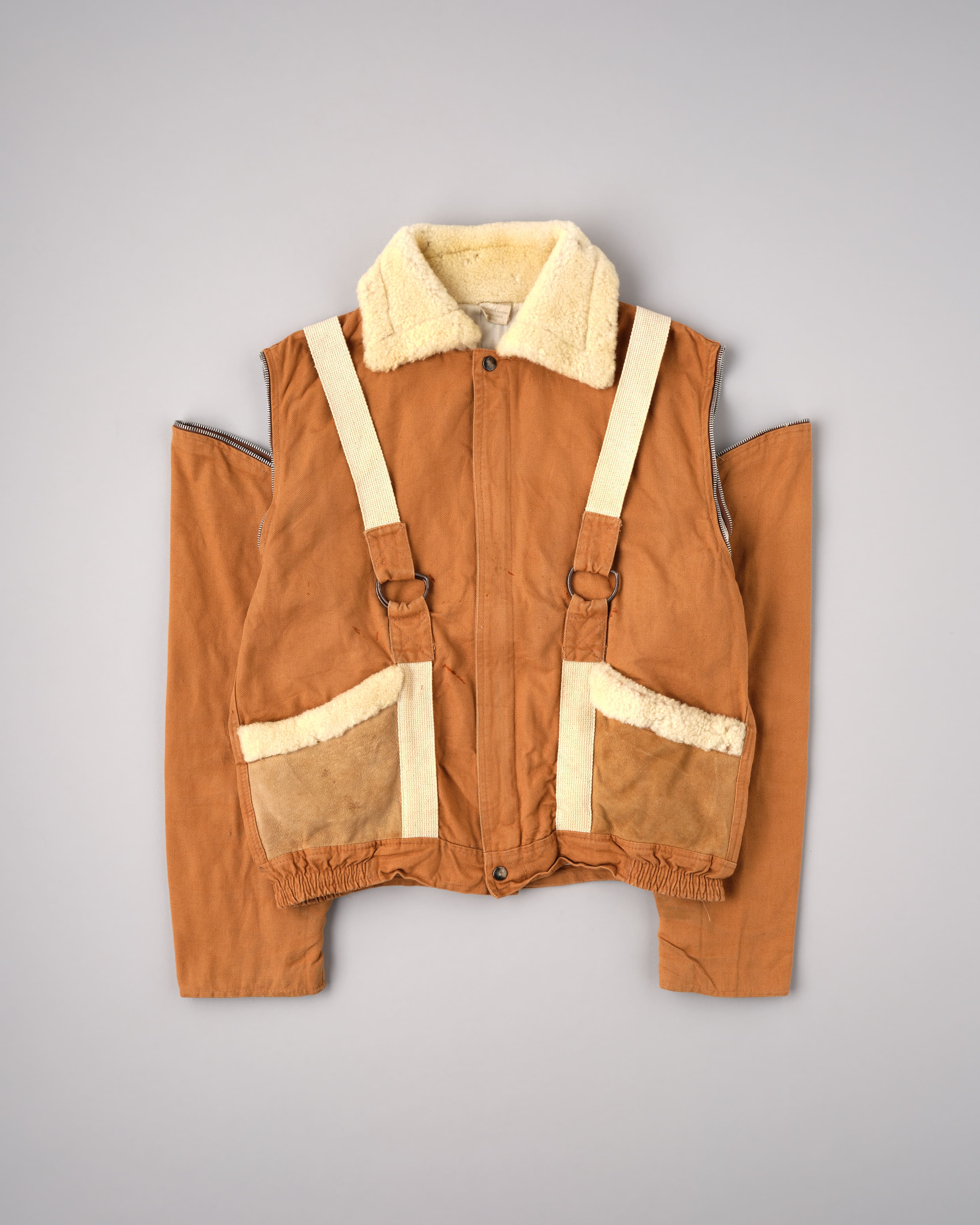 80's］French Vintage Deformed Design Detachable Sleeve Blouson