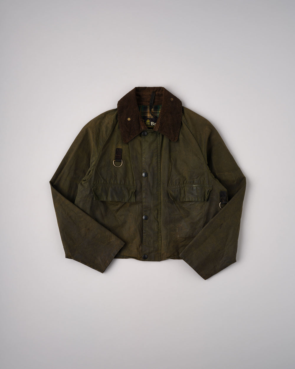 ［~80's］Vintage Barbour Waxed Cotton Jacket "SPEY" 2 Crest Size.MEDIUM