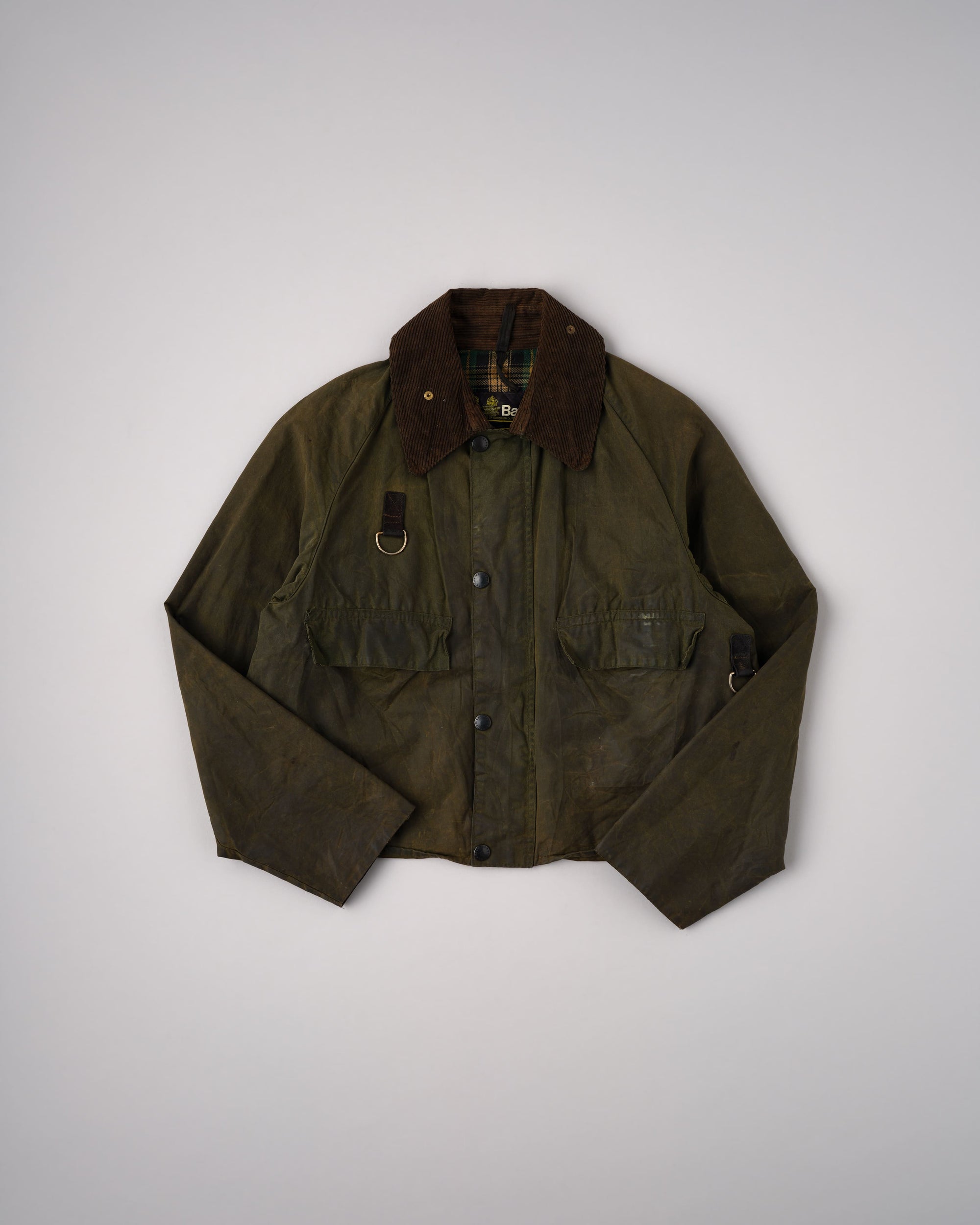 ［~80's］Vintage Barbour Waxed Cotton Jacket "SPEY" 2 Crest Size.MEDIUM