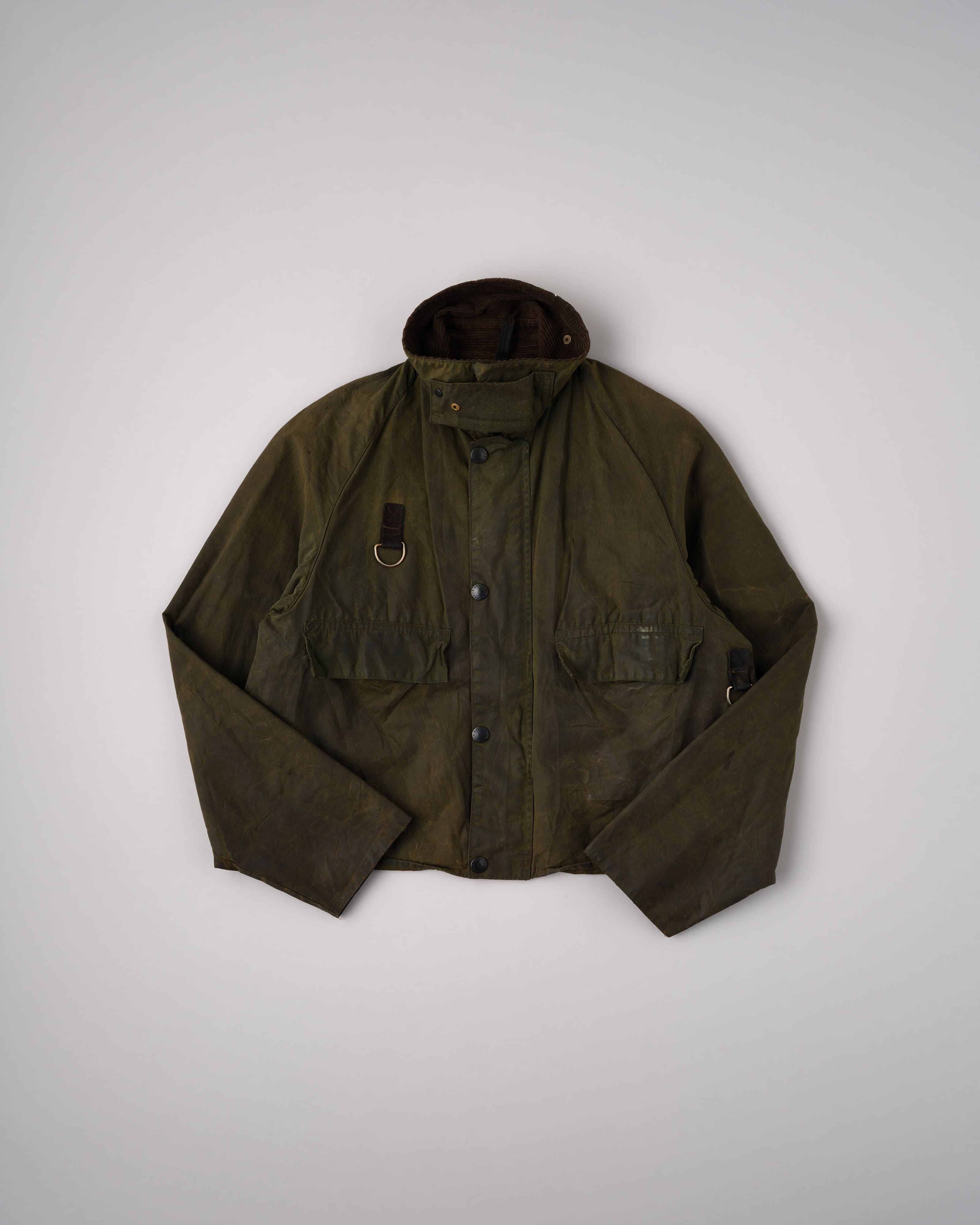 [~80 年代] 復古 Barbour 打蠟棉質夾克“SPEY”2 徽章尺寸.MEDIUM