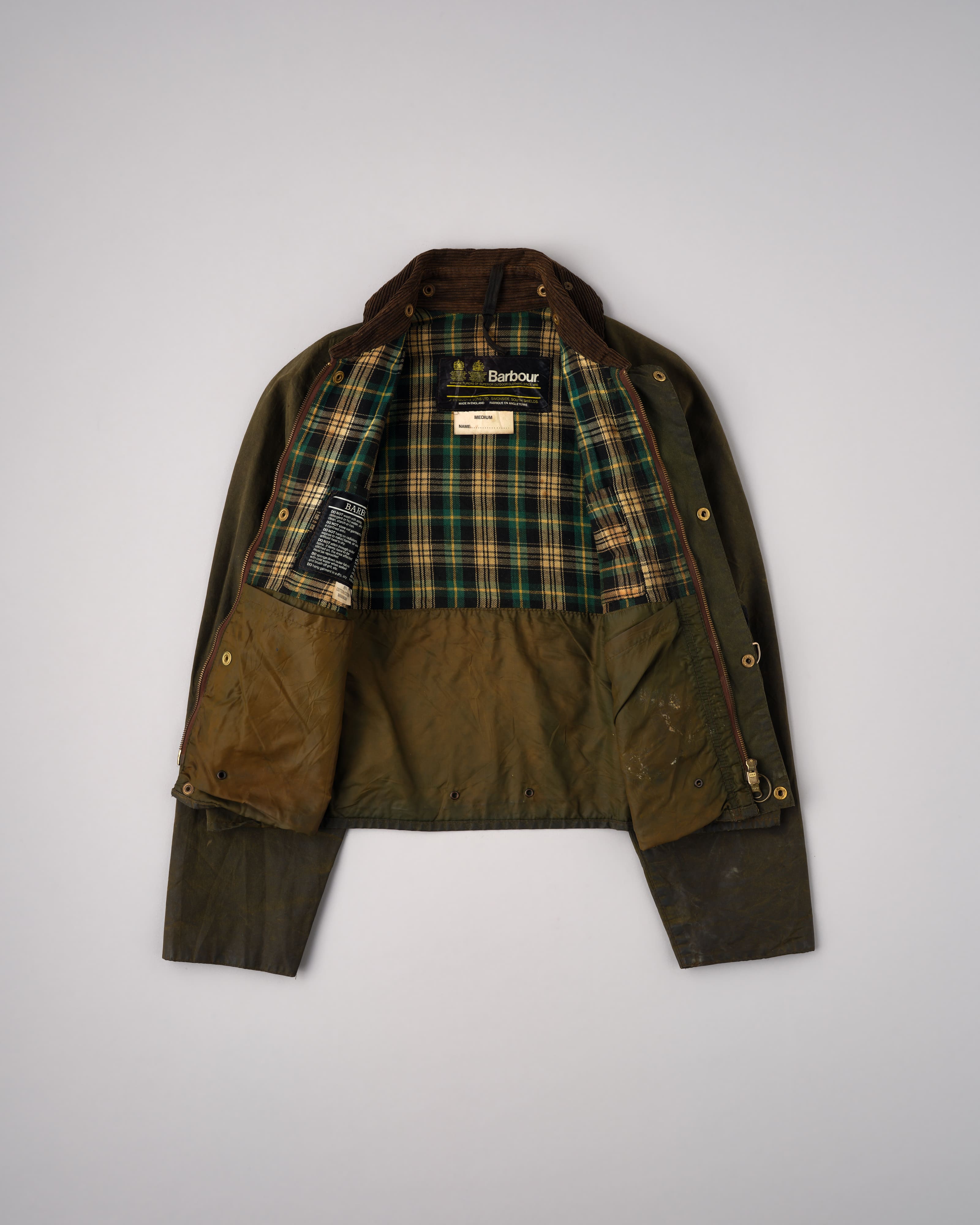 【~80's】Vintage Barbour Waxed Cotton Jacket "SPEY" 2 Crest Size.MEDIUM