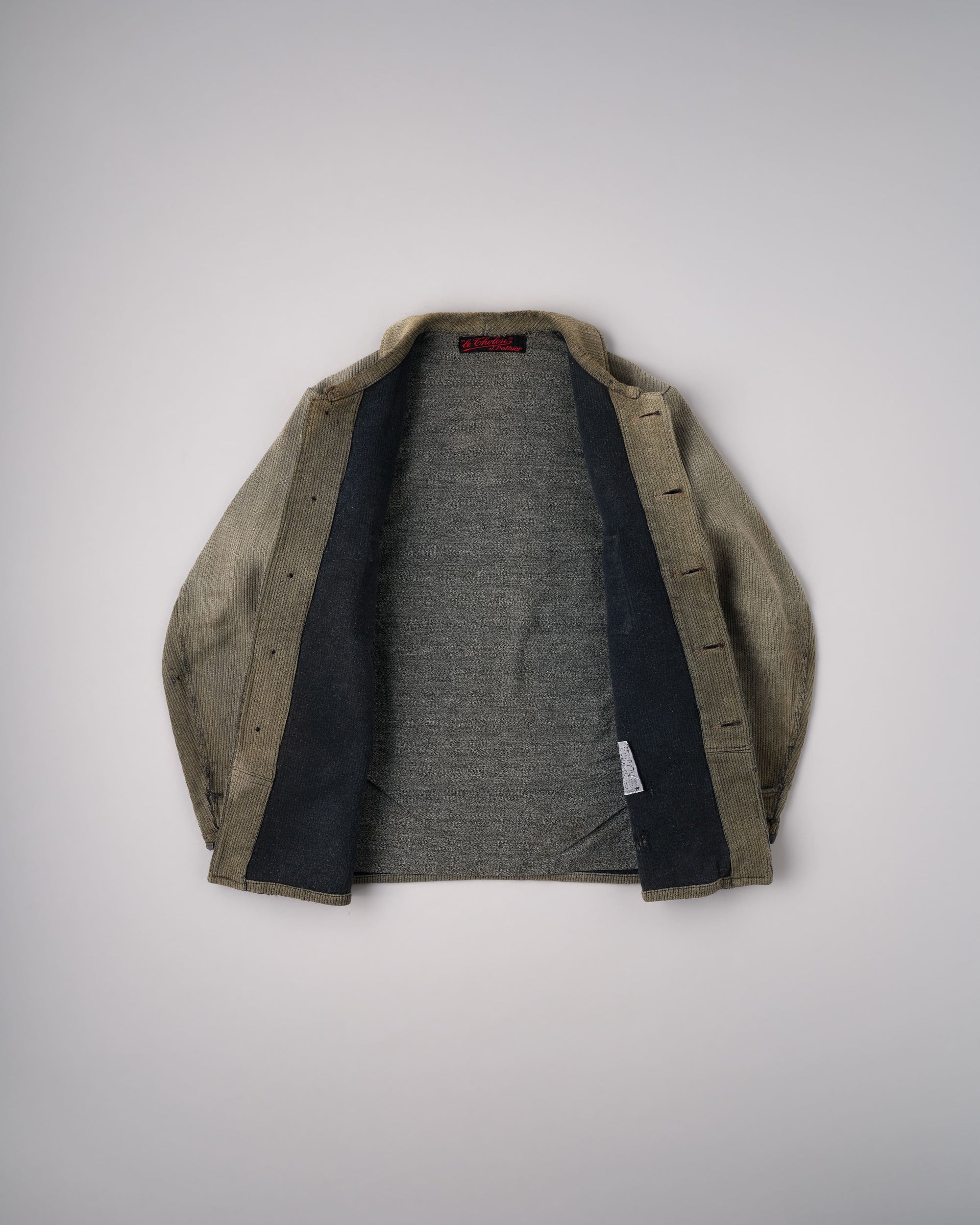 ［~40's］French Vintage Gray Cotton Pique Hunting Jacket "Salt & Pepper Lining"