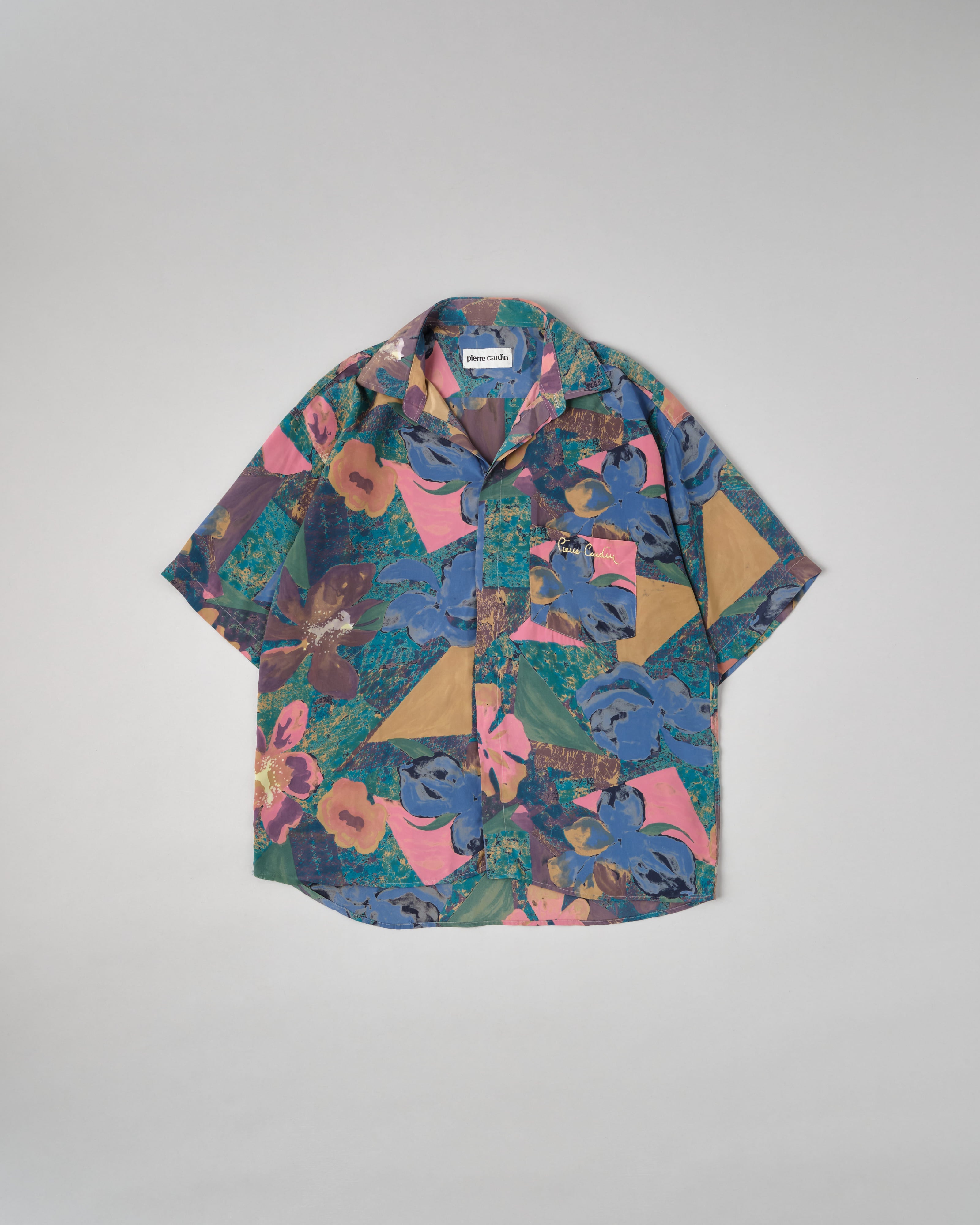 [~80's] Old Pierre Cardin Silk Patterned S/S Shirt
