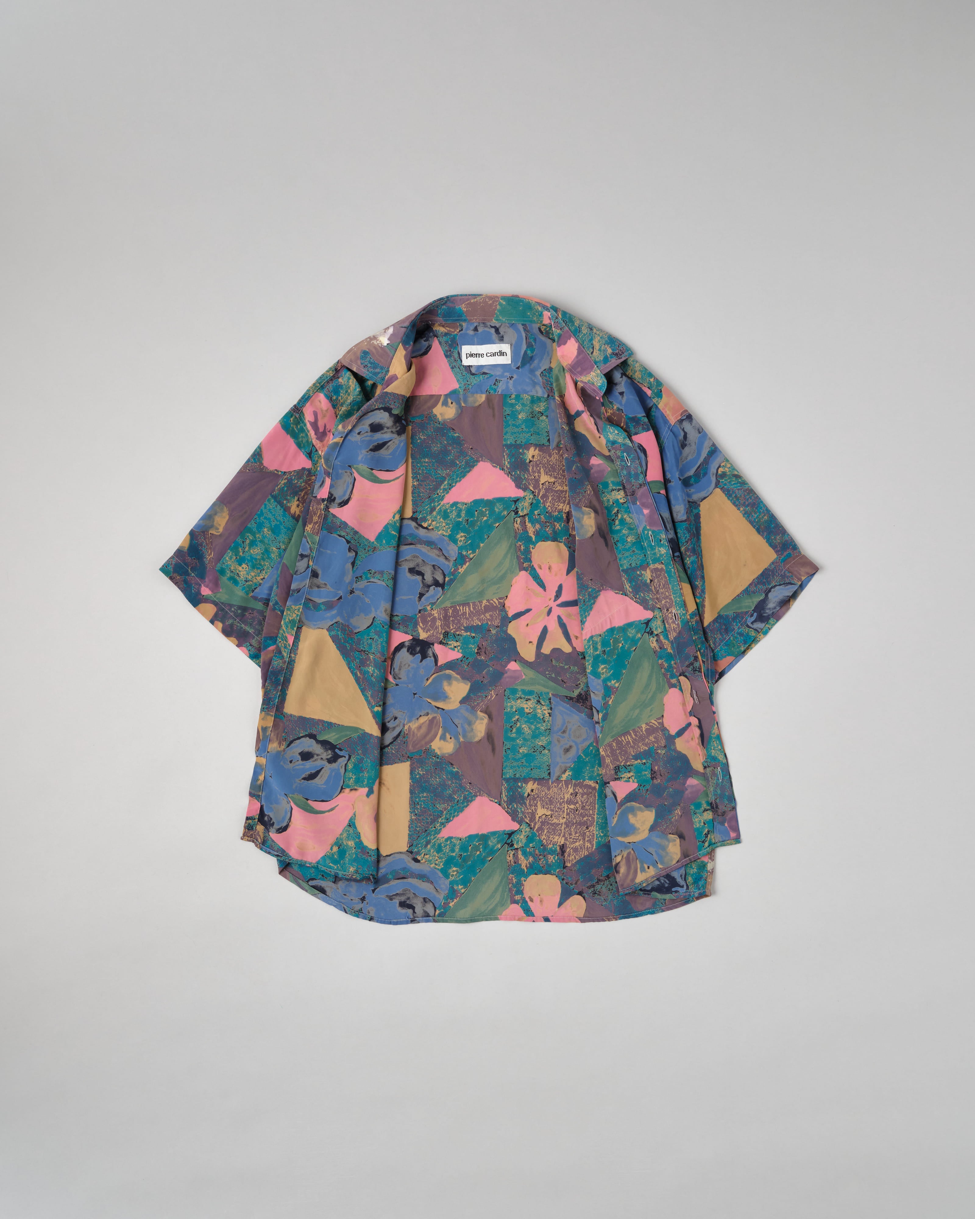[~80's] Old Pierre Cardin Silk Patterned S/S Shirt