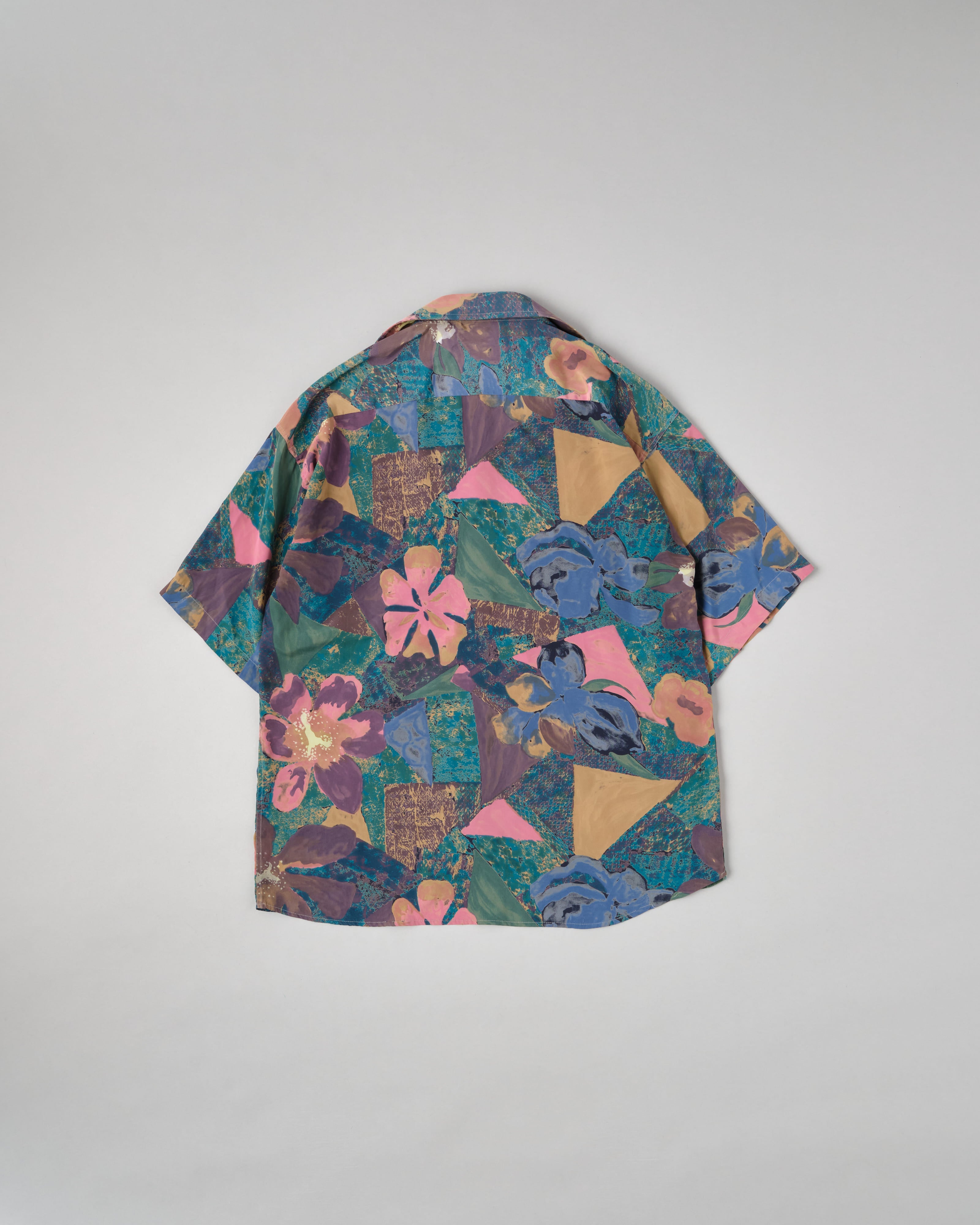 [~80's] Old Pierre Cardin Silk Patterned S/S Shirt