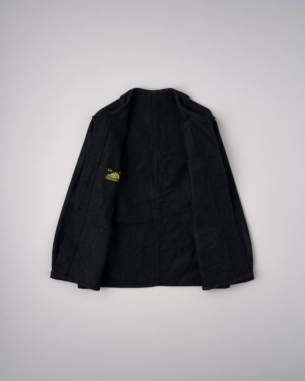 ［~50’s］French Vintage Black Moleskin Work Jacket Size.50 "Le Mont St Michel"