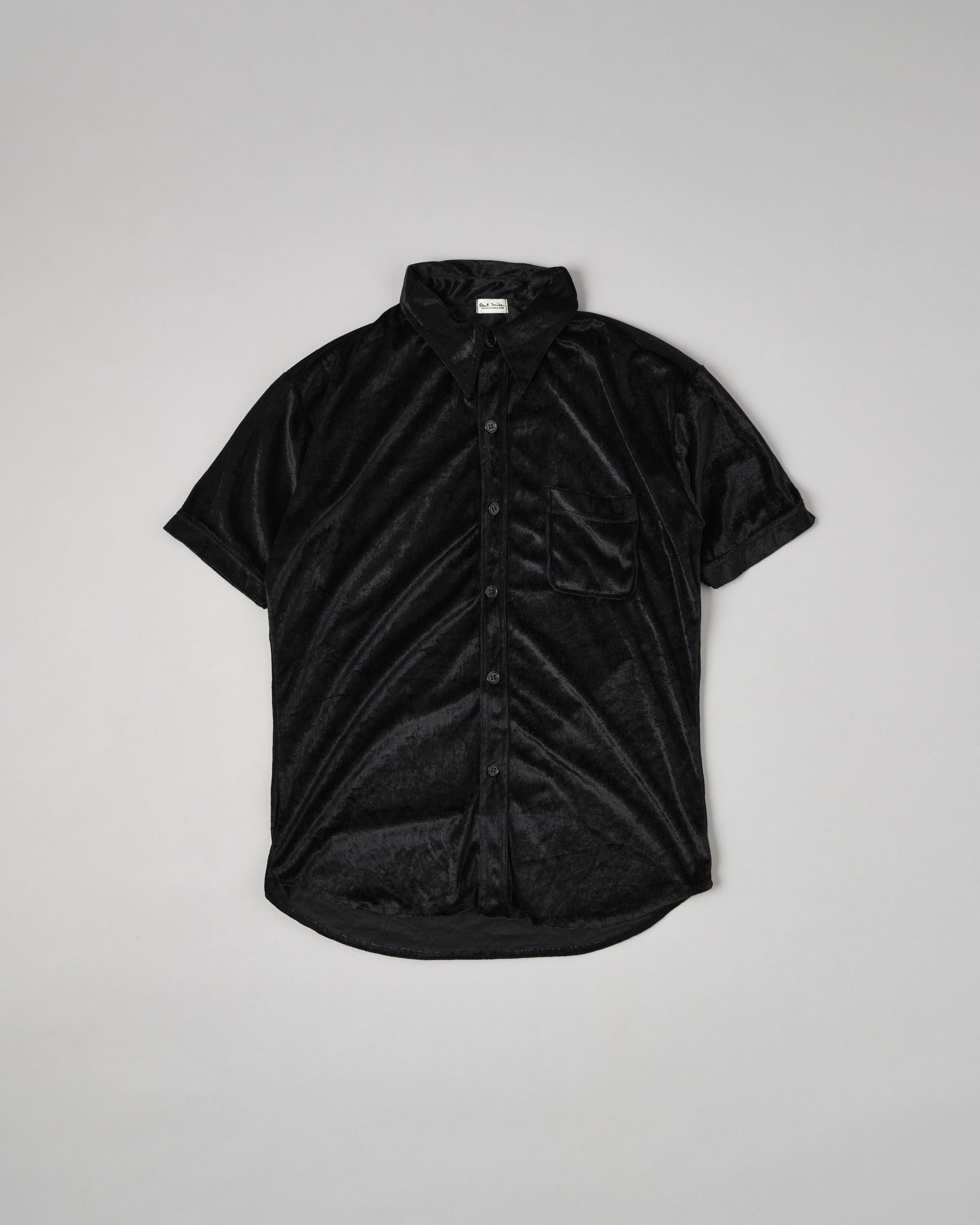 ［~90's］Old Paul Smith Black Velor S/S Shirt