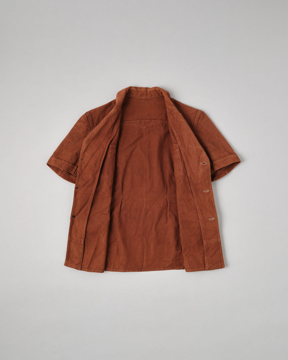 ［~50's］Europe Vintage Reddish Brown Cotton S/S Shirt Jacket