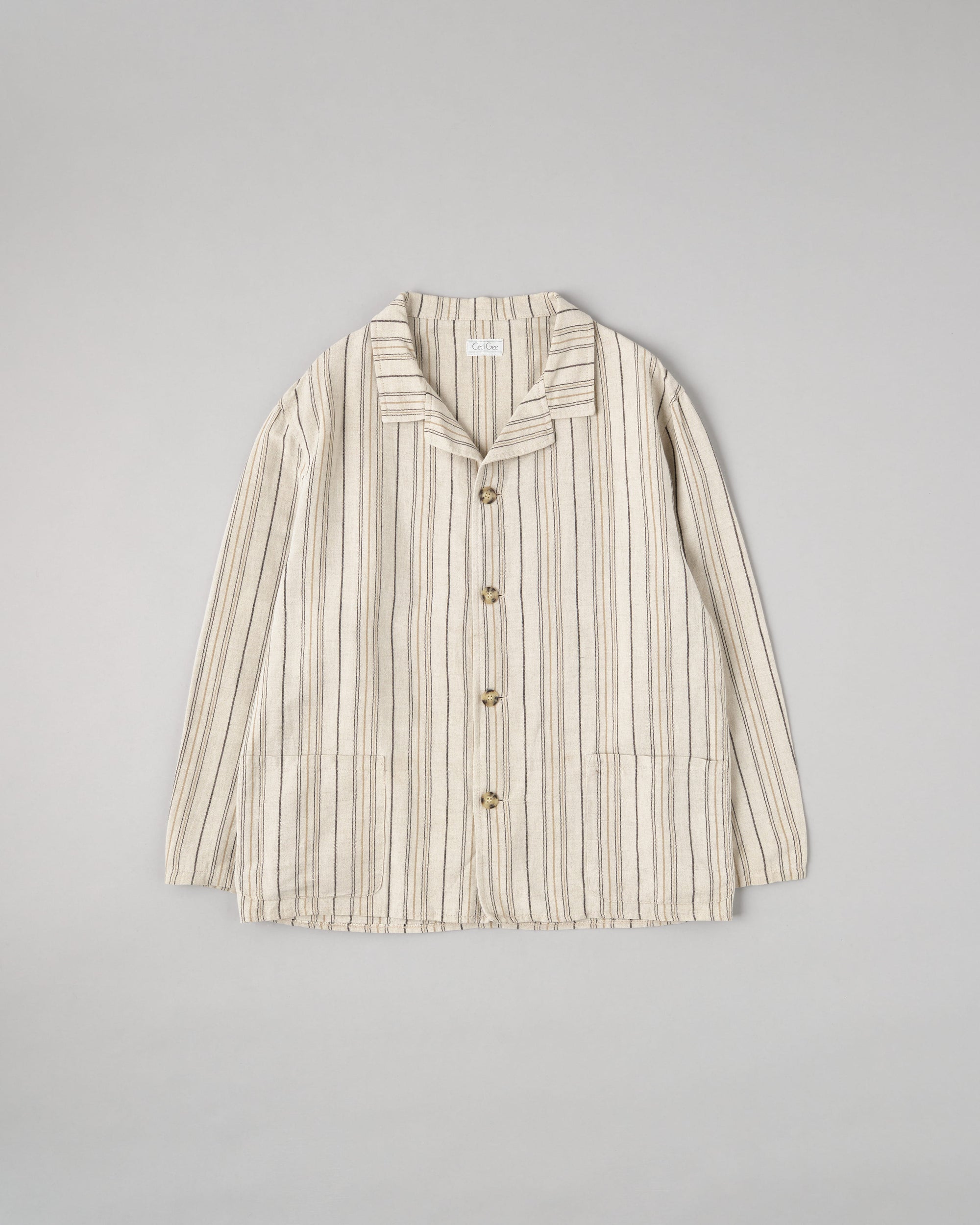 ［~80’s］Old CecilGee Linen Striped Jacket