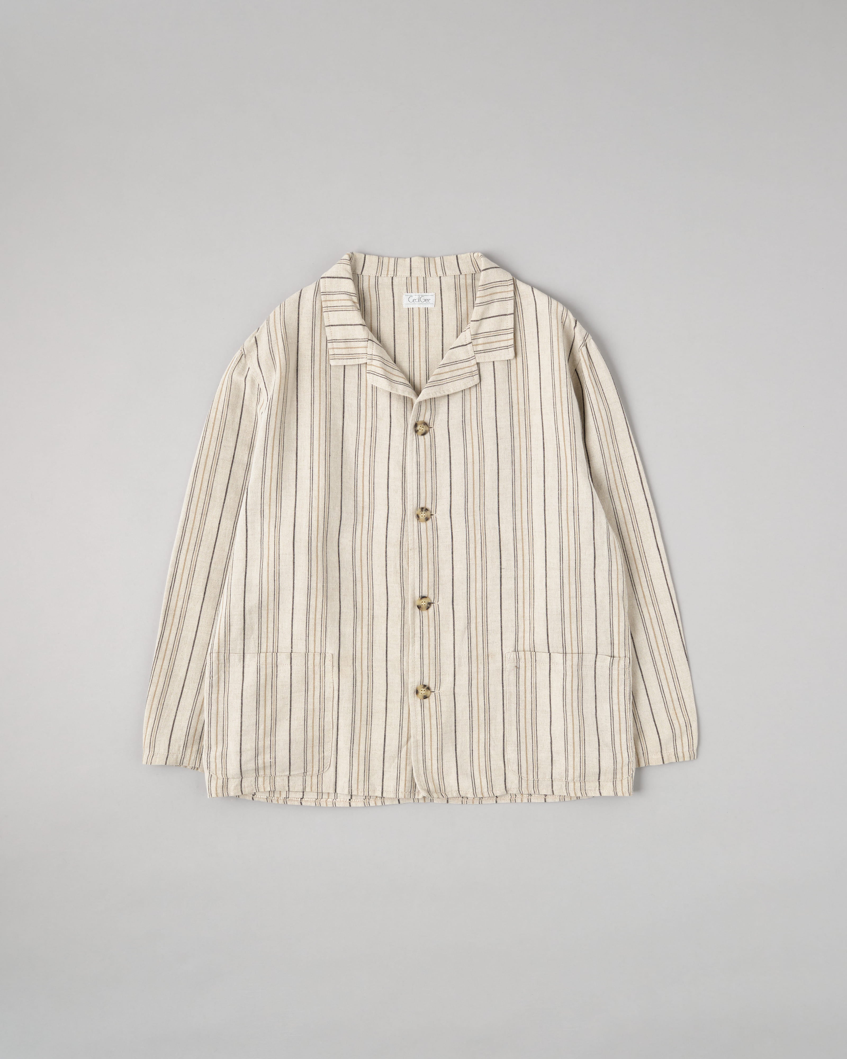 [~80's] Old CecilGee Linen Striped Jacket