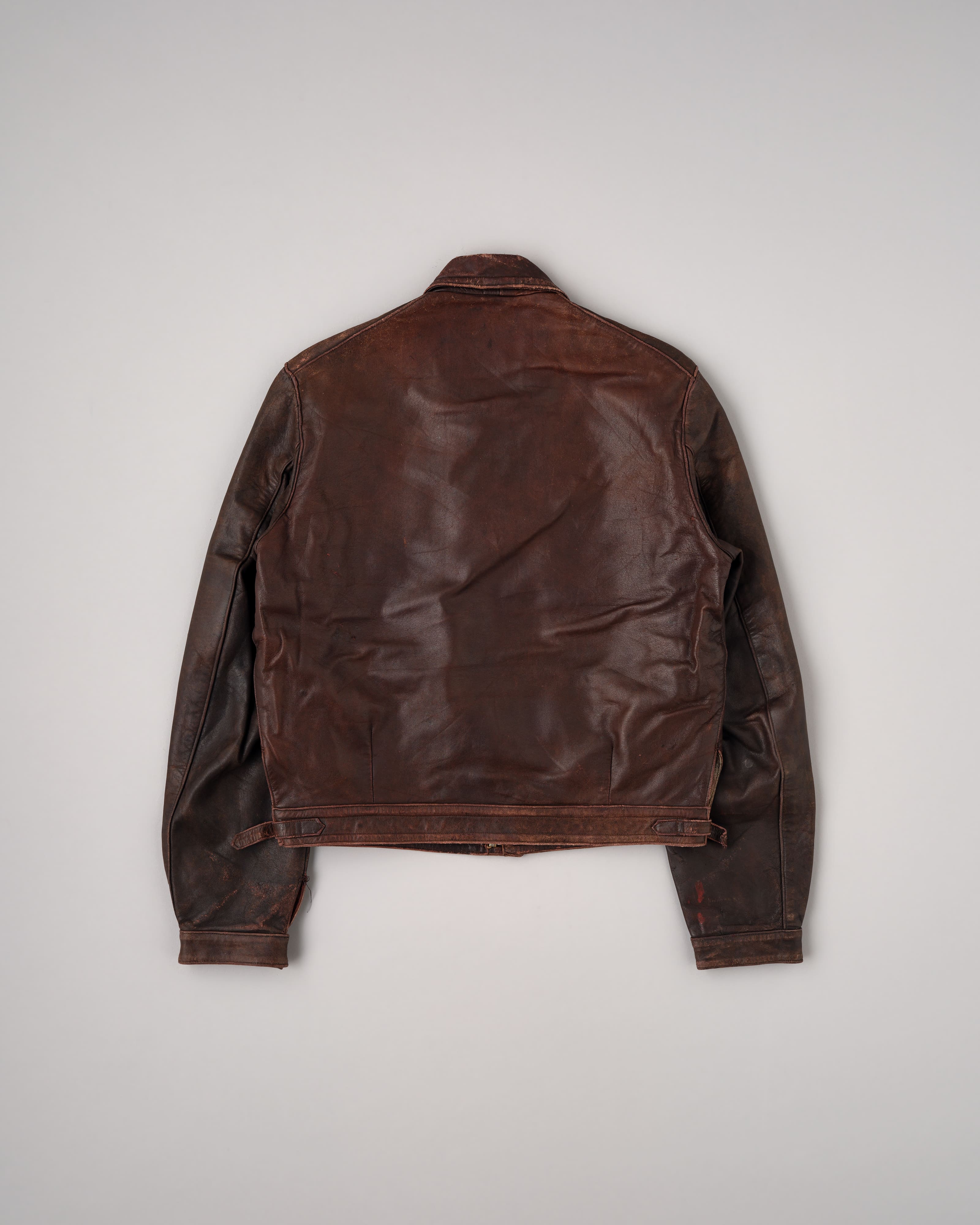 40's］French Vintage Hartmann Type Motorcycle Leather Jacket