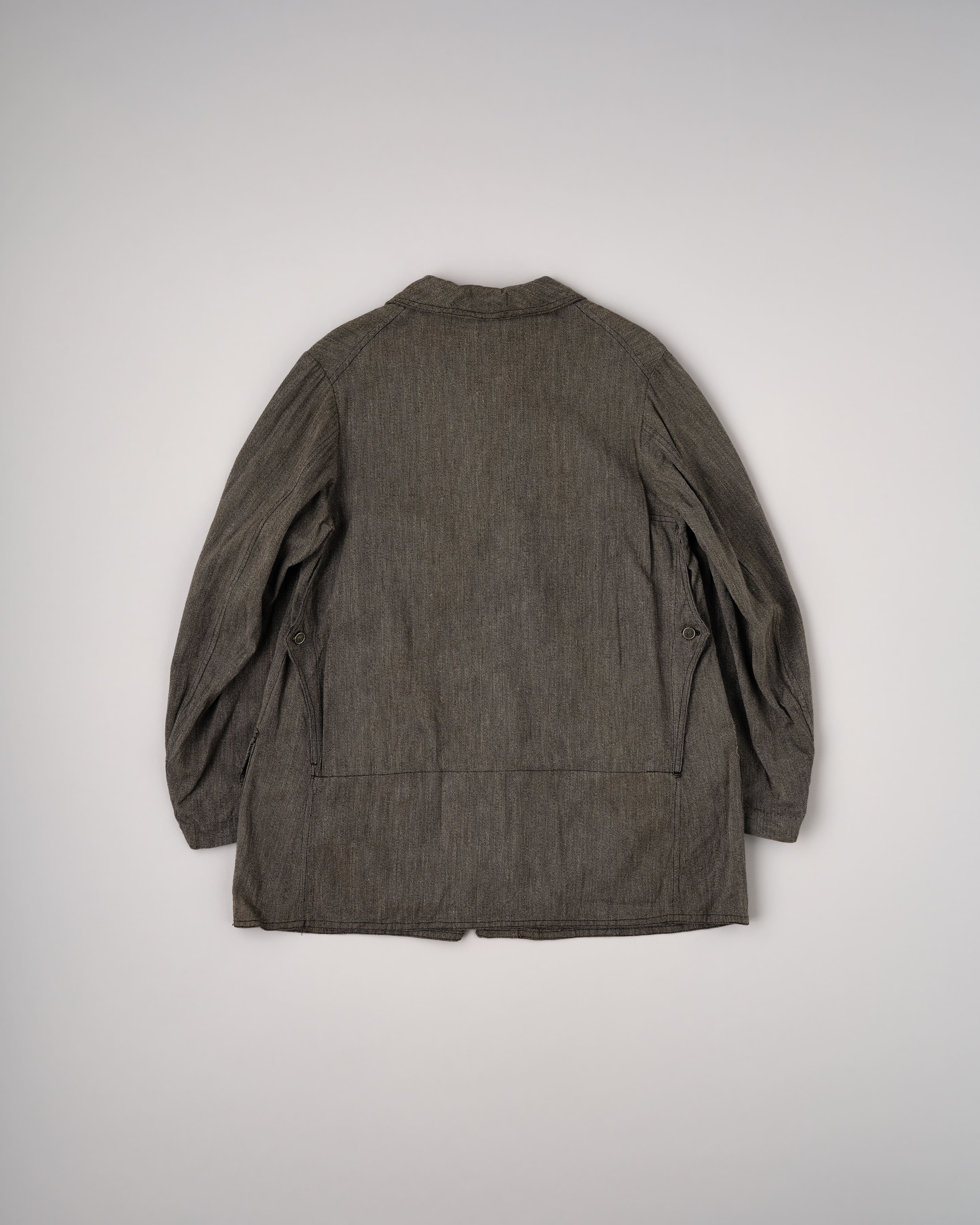 【~30’s】French Vintage Salt & Pepper HBT Cotton Hunting Jacket