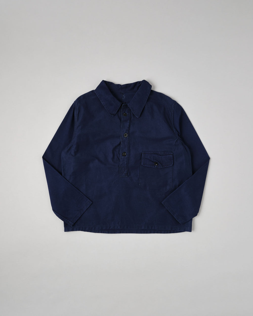 【~70's】Italian Navy Blue Moleskin Work Smock Size.3