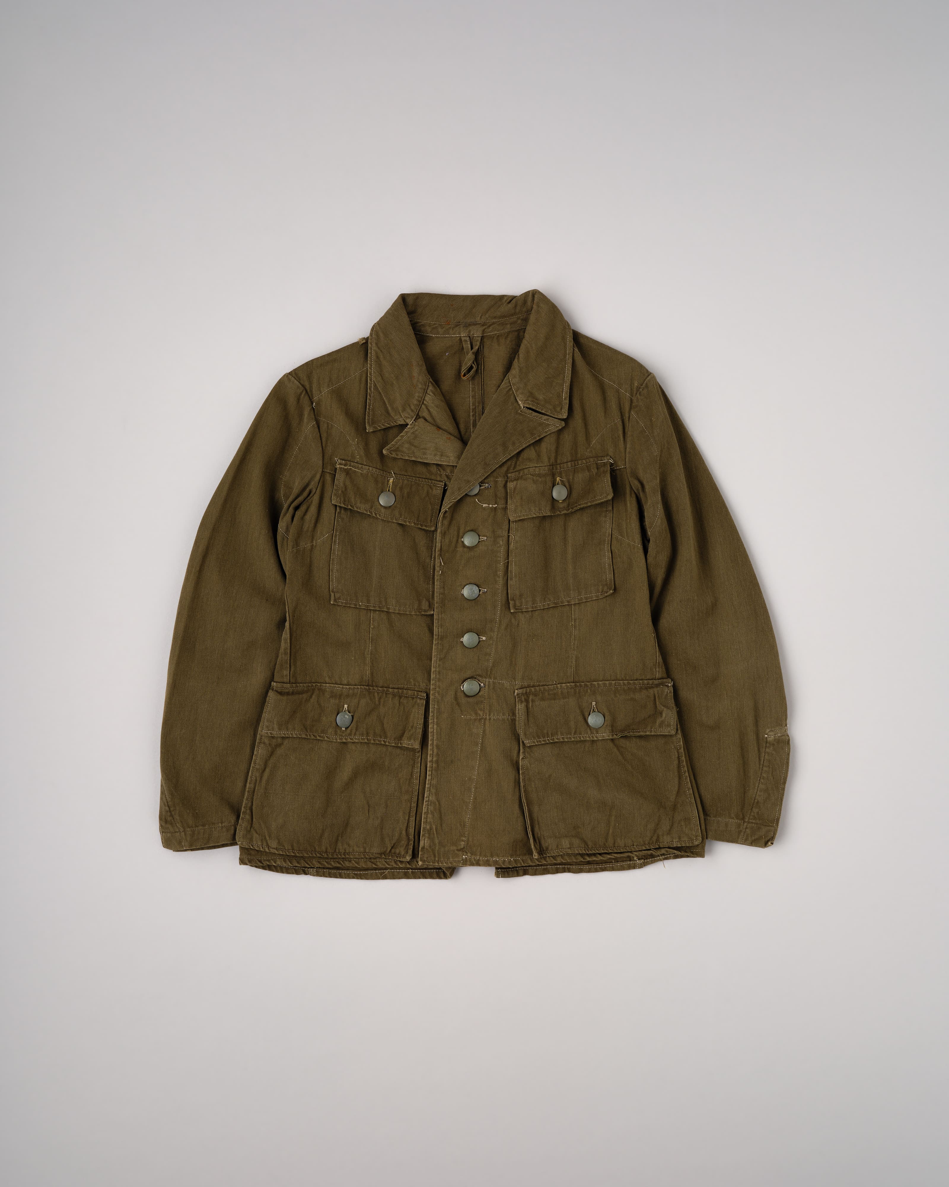 [~ Années 40] Veste tropicale M43 de l'armée allemande et de l'Afrika Korps de la Seconde Guerre mondiale "Wehrmacht" "DAK"