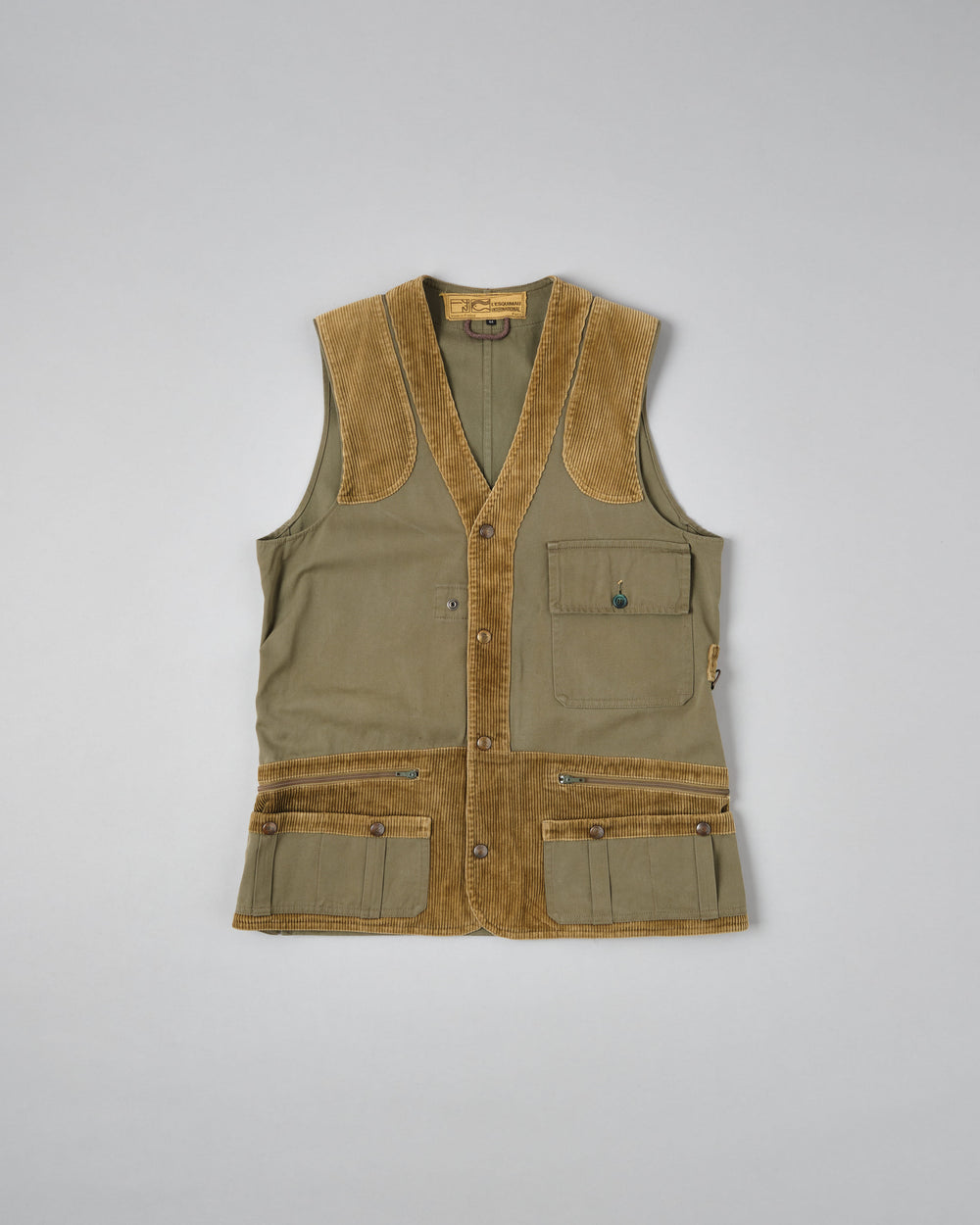 ［~80's］French Vintage Switching Cotton Corduroy Hunting Vest Size.44 "L'ESQUIMAU INTERNATIONAL"