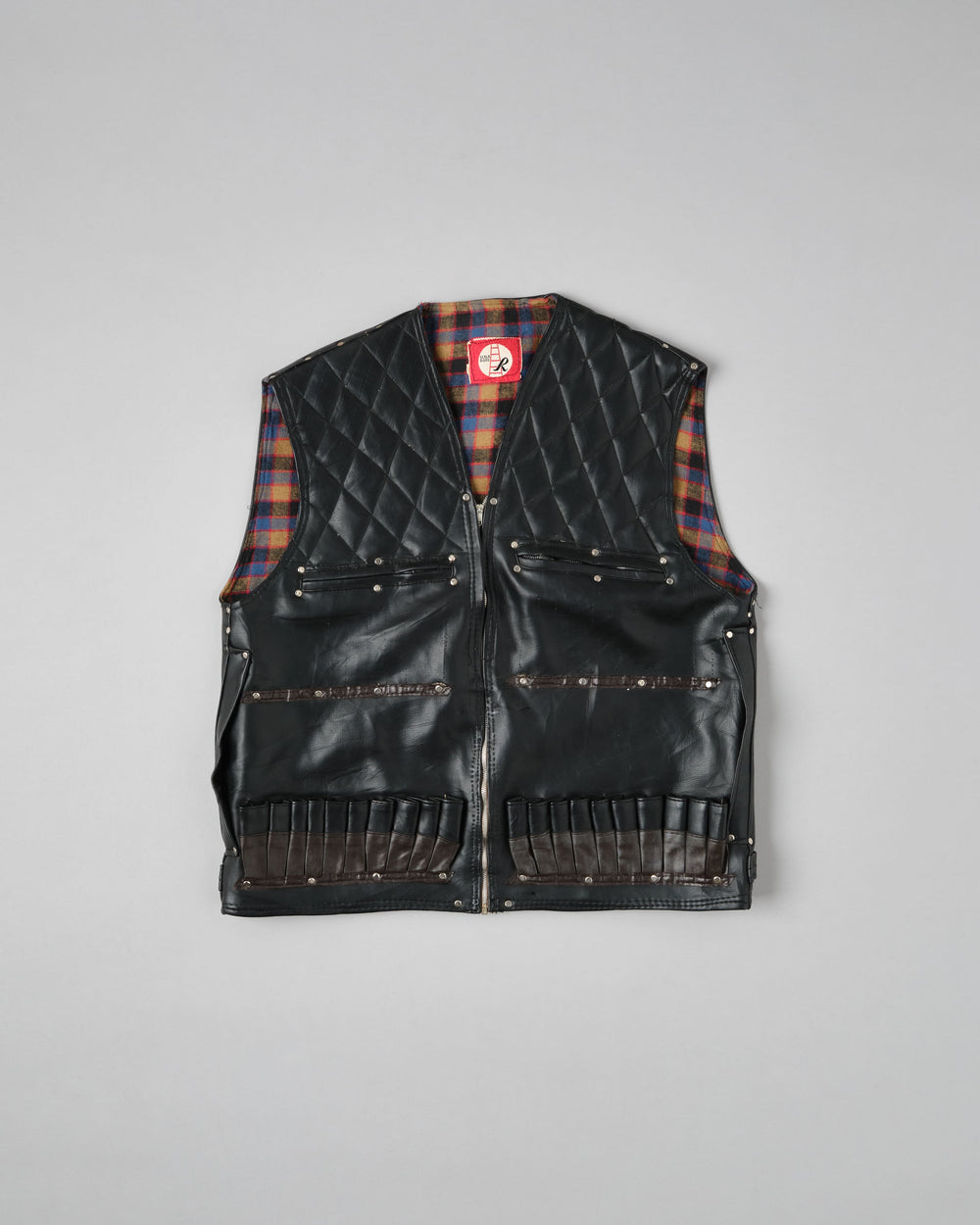 【~60’s】Italian Vintage Black Leather Shooting Vest