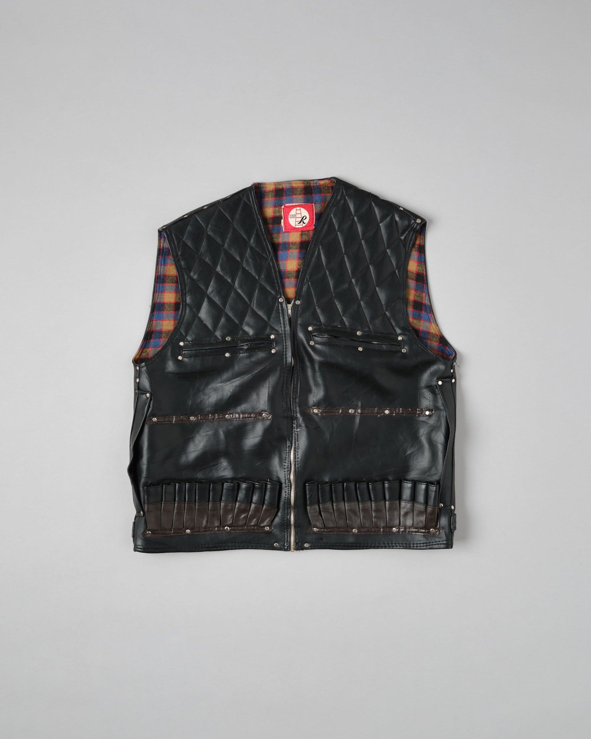 ［~60’s］Italian Vintage Black Leather Shooting Vest