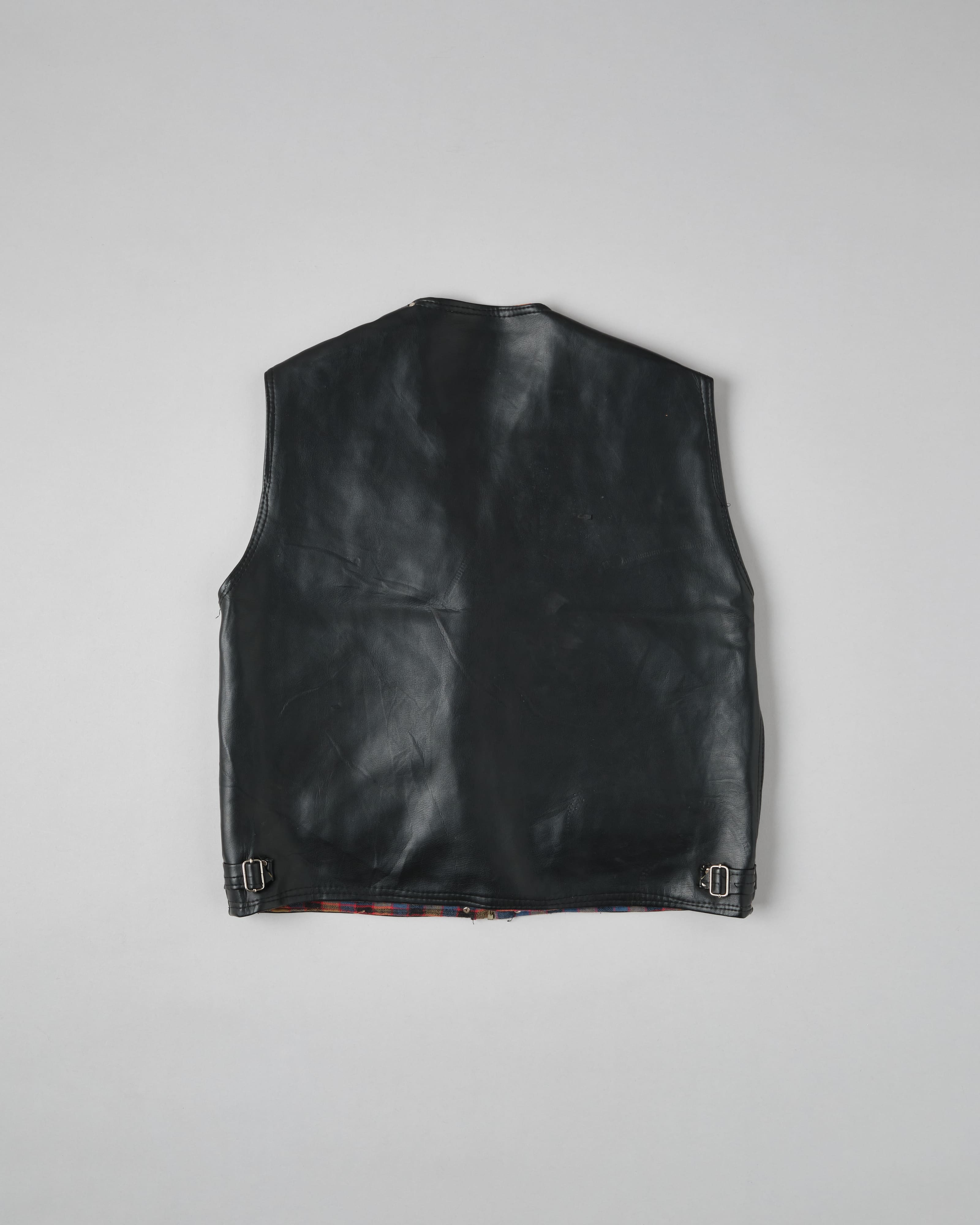 【~60’s】Italian Vintage Black Leather Shooting Vest