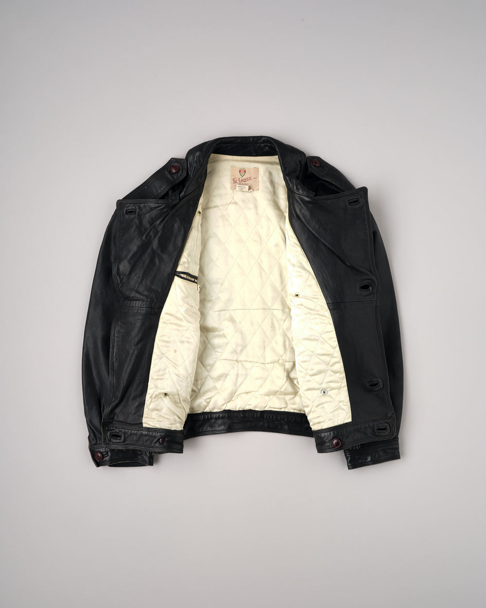 ［~70’s］Old GUCCI Black Leather Blouson Size.50