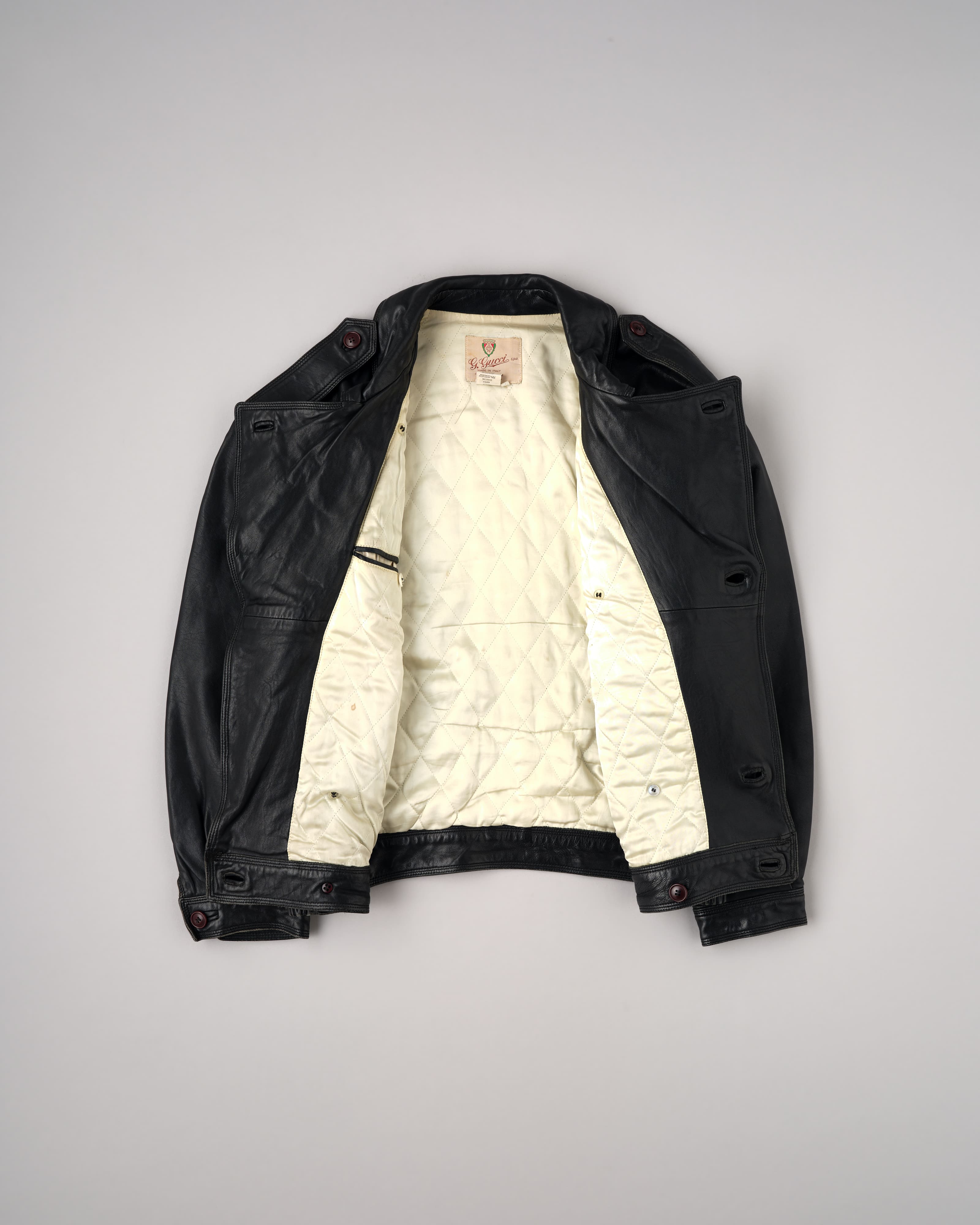 【~70’s】Old GUCCI Black Leather Blouson Size.50