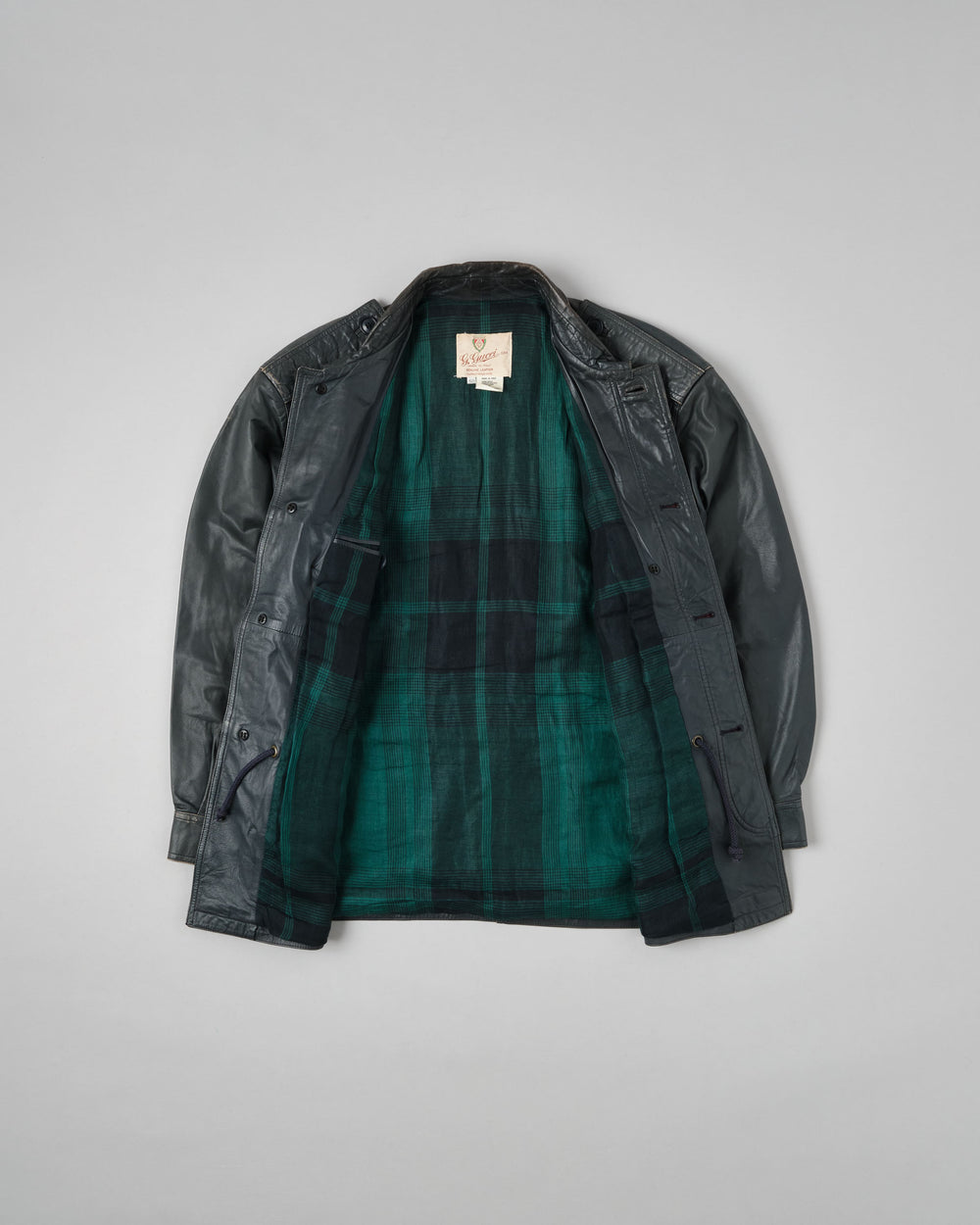 ［~70’s］Old GUCCI Military Style 4 Pockets Leather Jacket Size.50