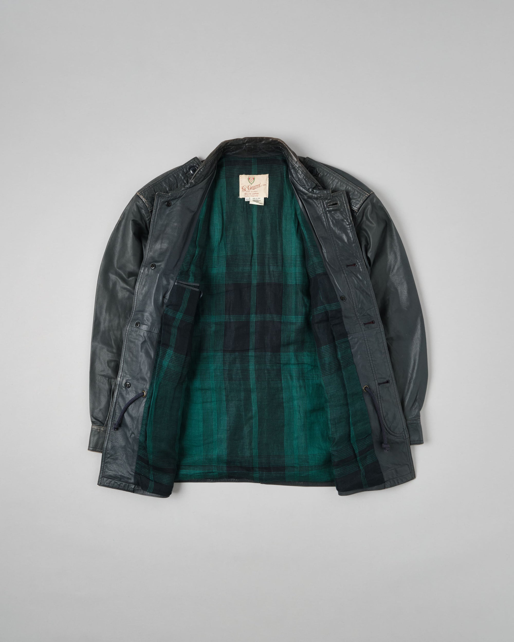 ［~70’s］Old GUCCI Military Style 4 Pockets Leather Jacket Size.50