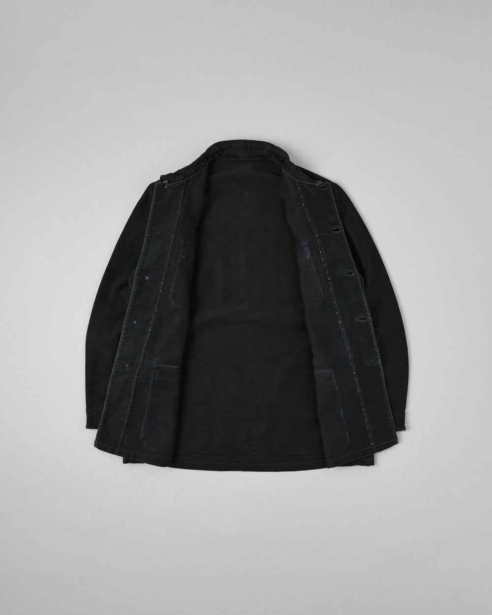 ［~30’s］French Vintage Black Moleskin Hunting Jacket "Homemade"
