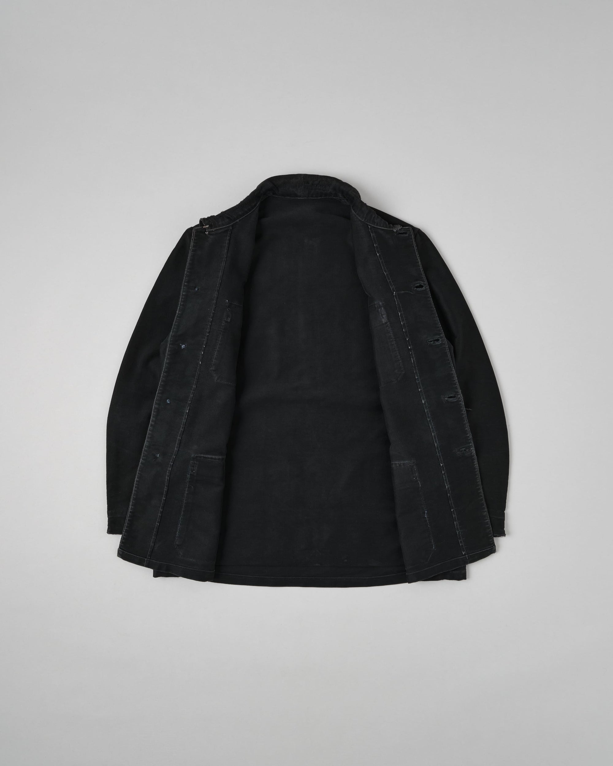 ［~30’s］French Vintage Black Moleskin Hunting Jacket "Homemade"