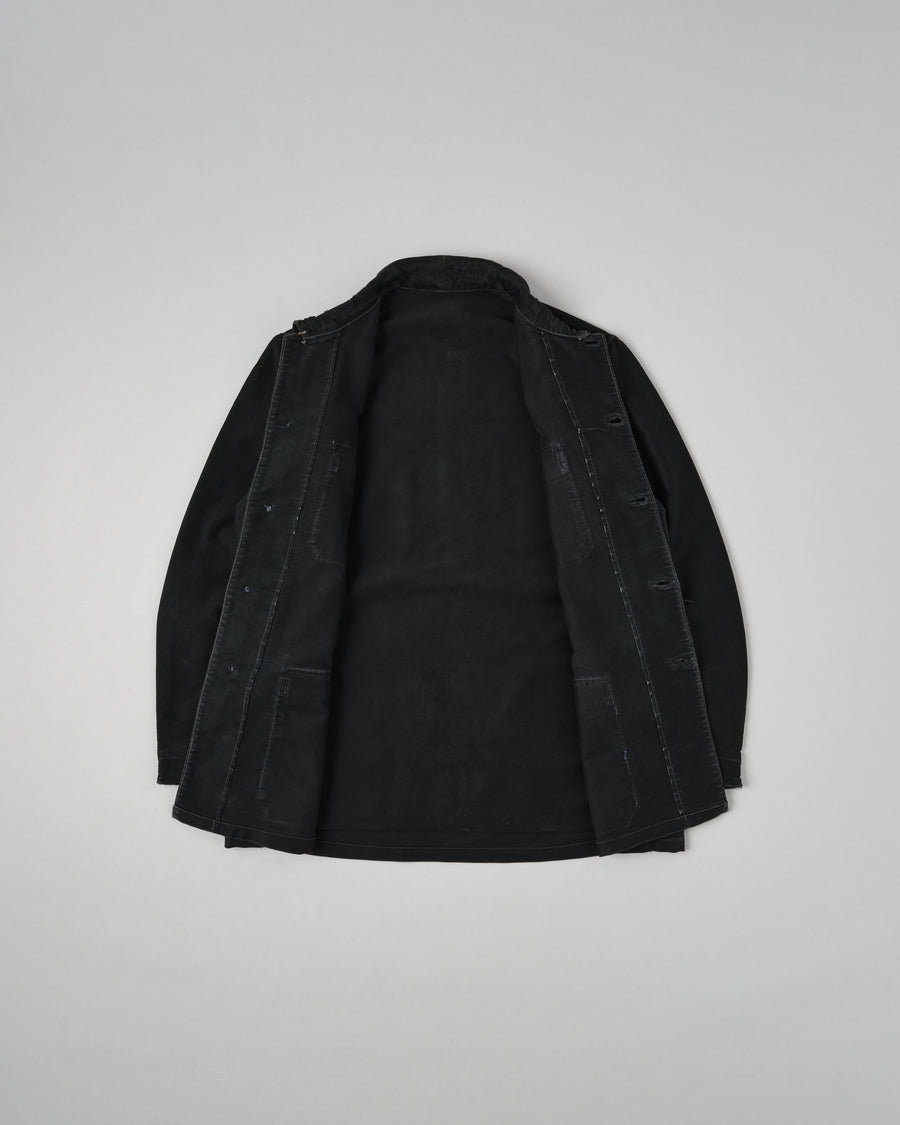 Vue d'ensemble de ［~30’s］French Vintage Black Moleskin Hunting Jacket "Homemade"