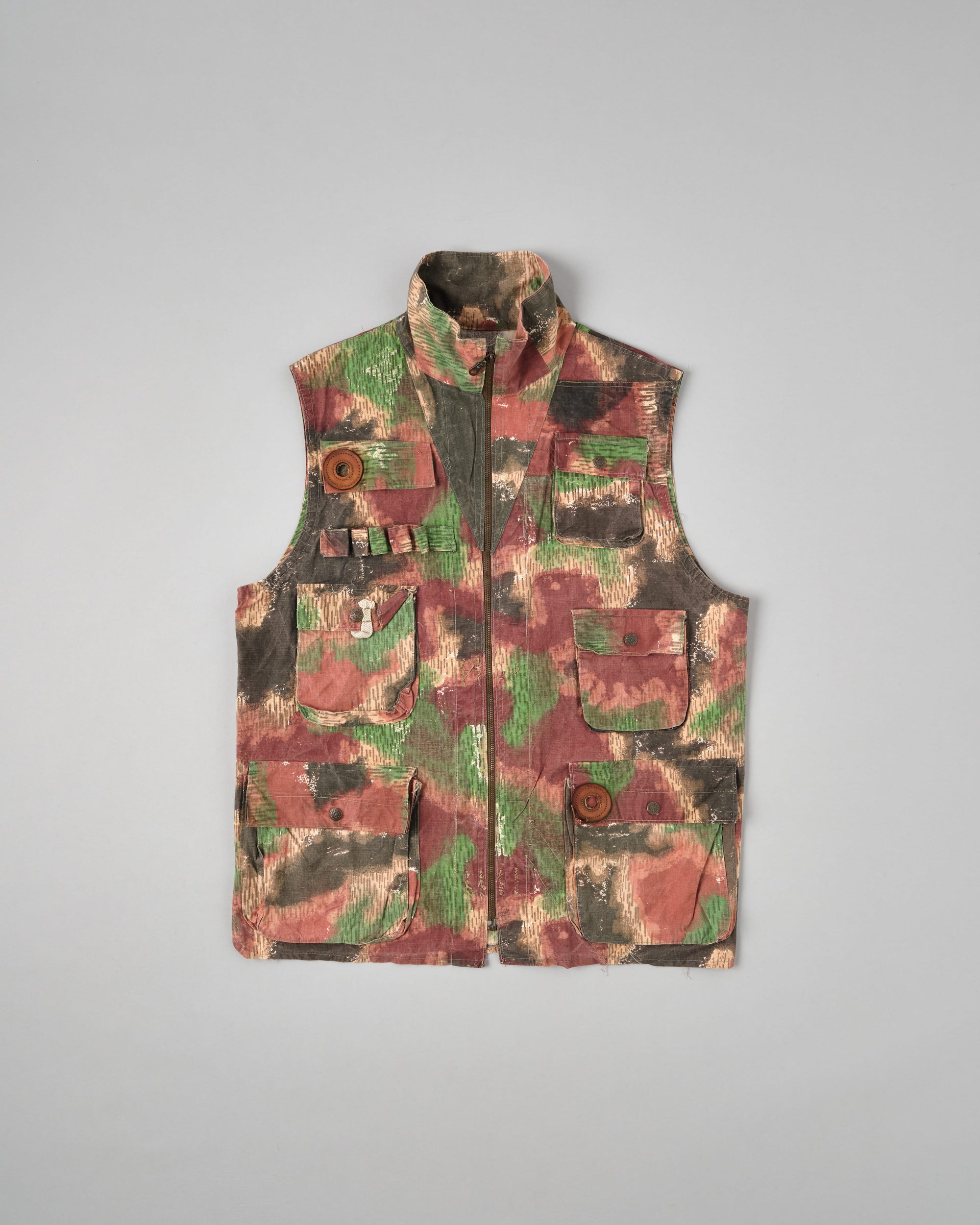 ［~60’s］Czechoslovakian Army Sumpfmuster Pattern Camouflage Zip Up Shooting Vest "Localmade"