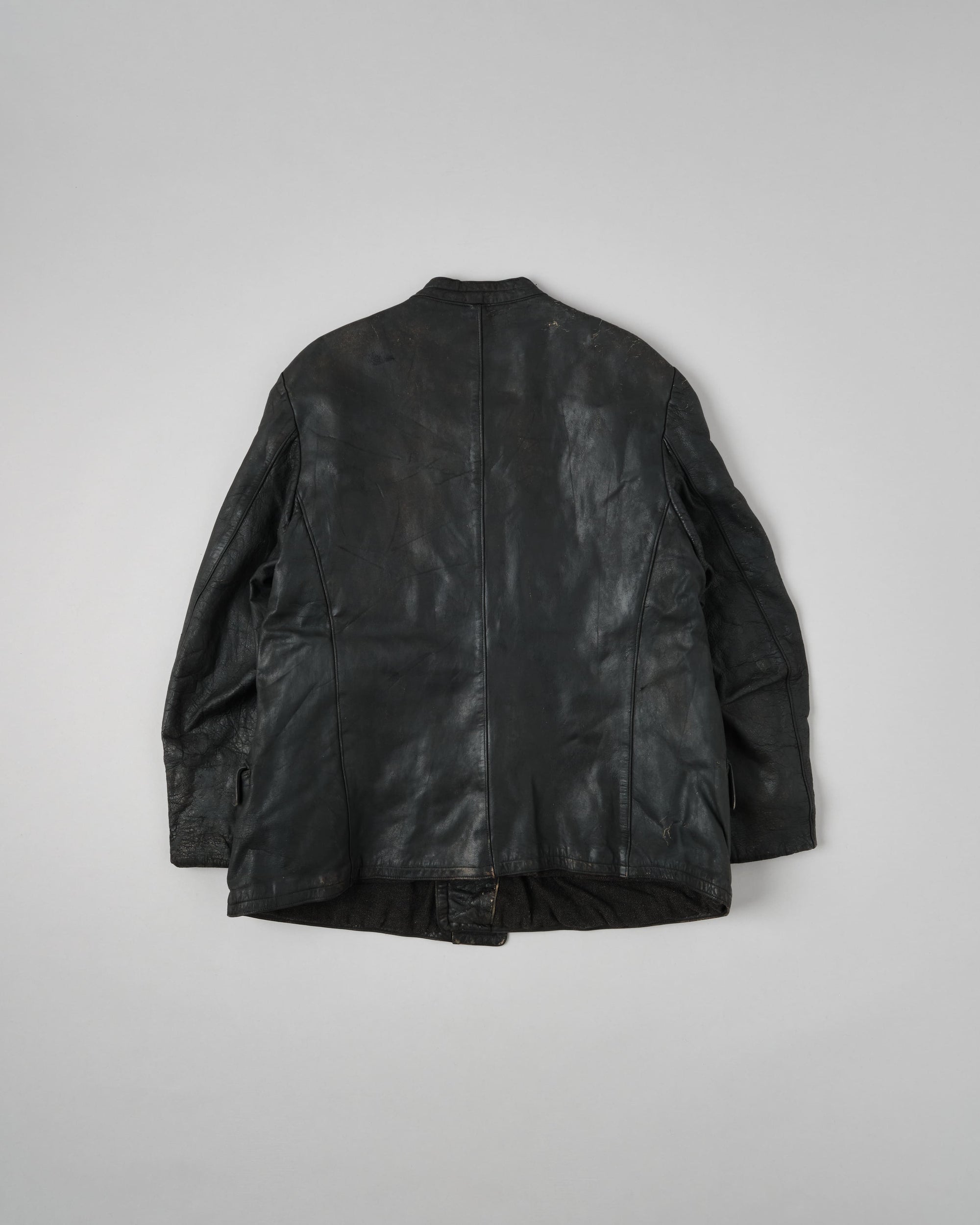 【~40's】WWII German Navy U-Boat Crew Black Leather Jacket "Kriegsmarine"