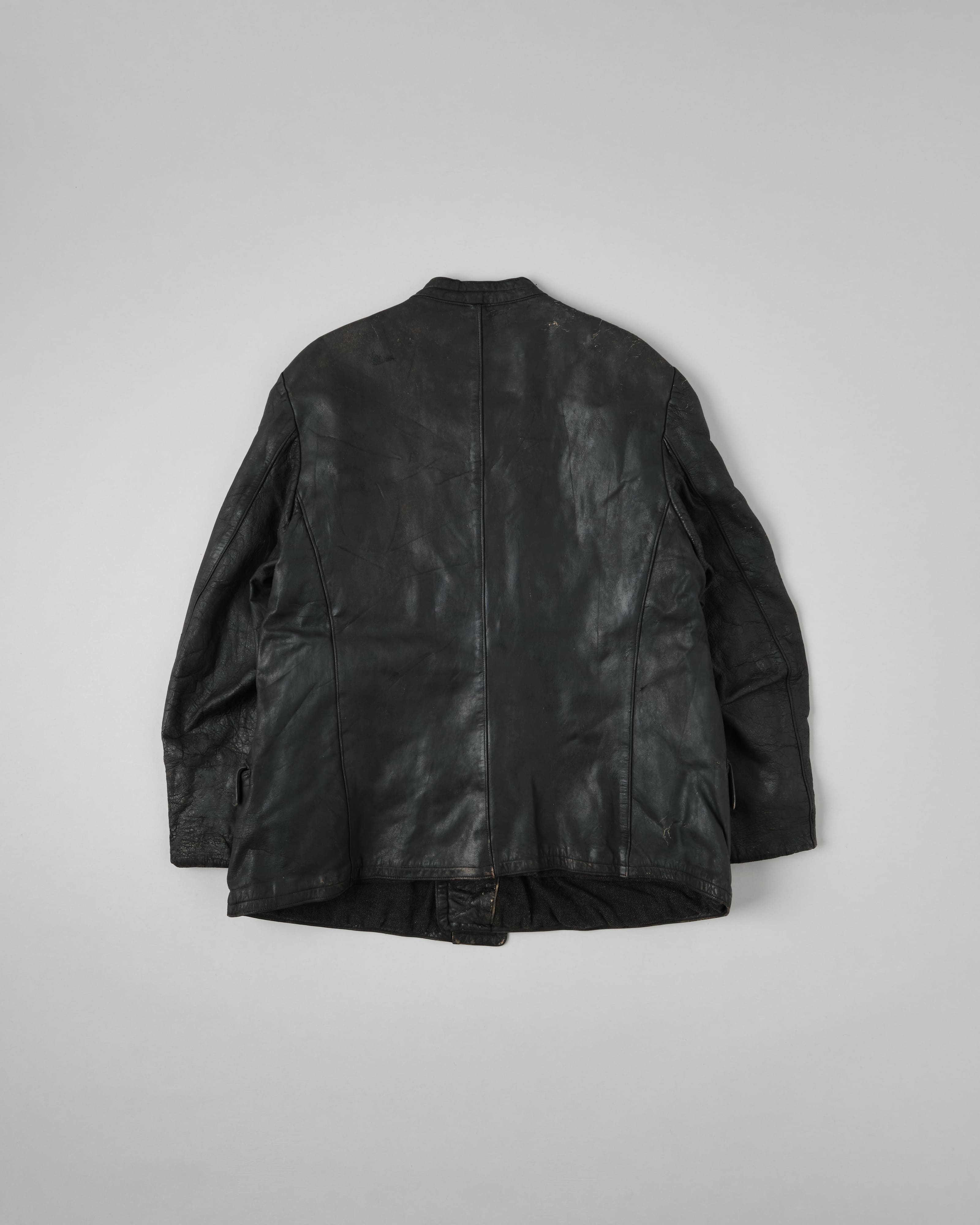 [~40's] WWII German Navy U-Boat Crew Black Leather Jacket "Kriegsmarine"