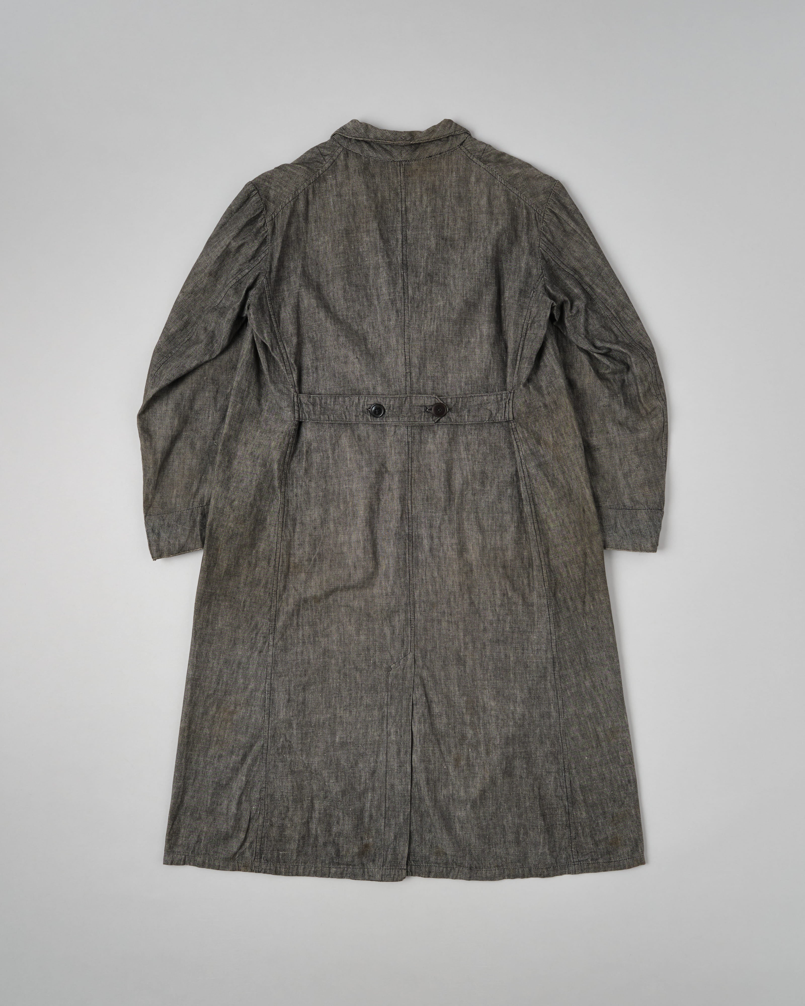[~50's] French Vintage Metis Black Chambray Atelier Coat