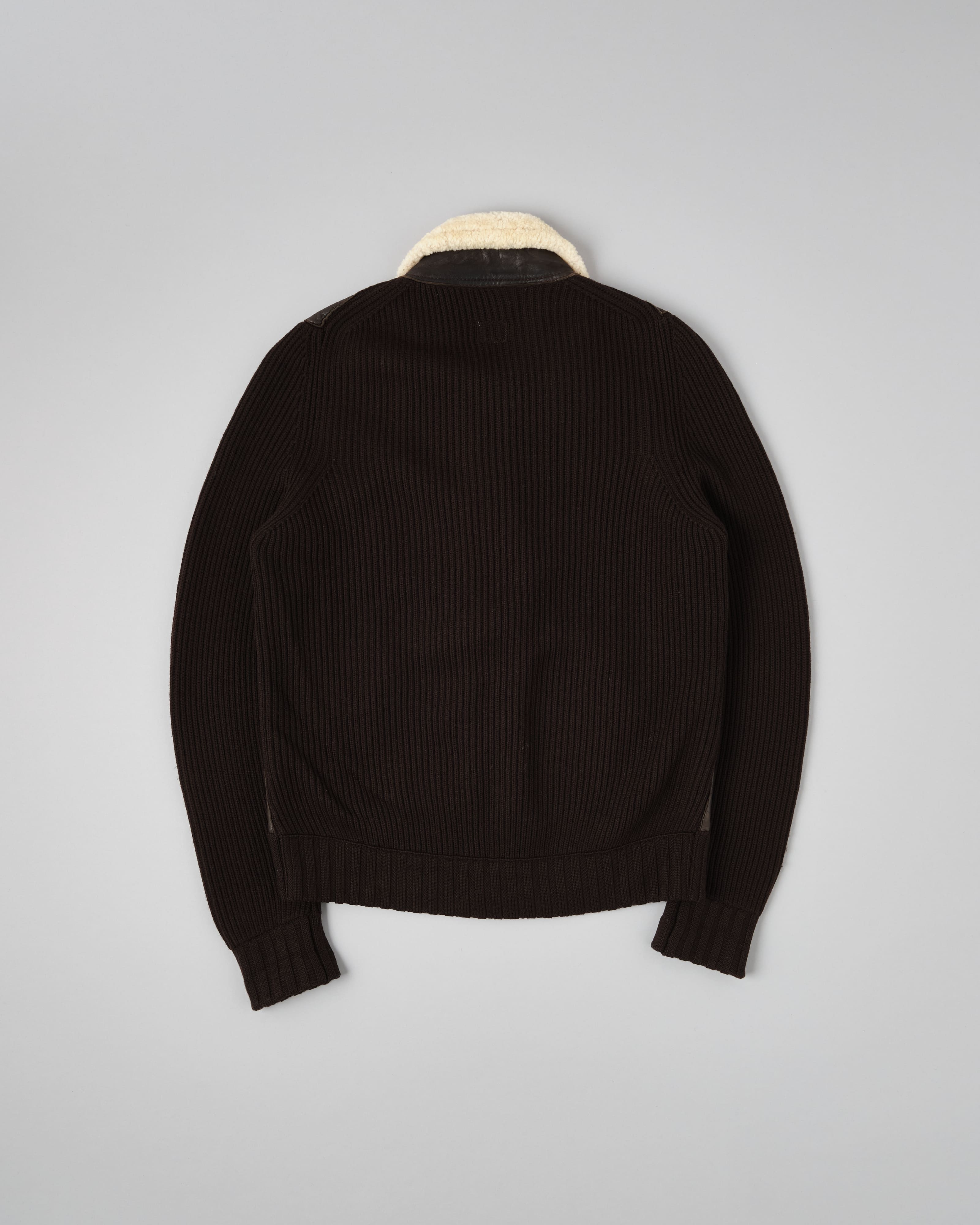 [06AW] Old C.P. Company Switching Leather Wool Zip Up Jacket Size.50