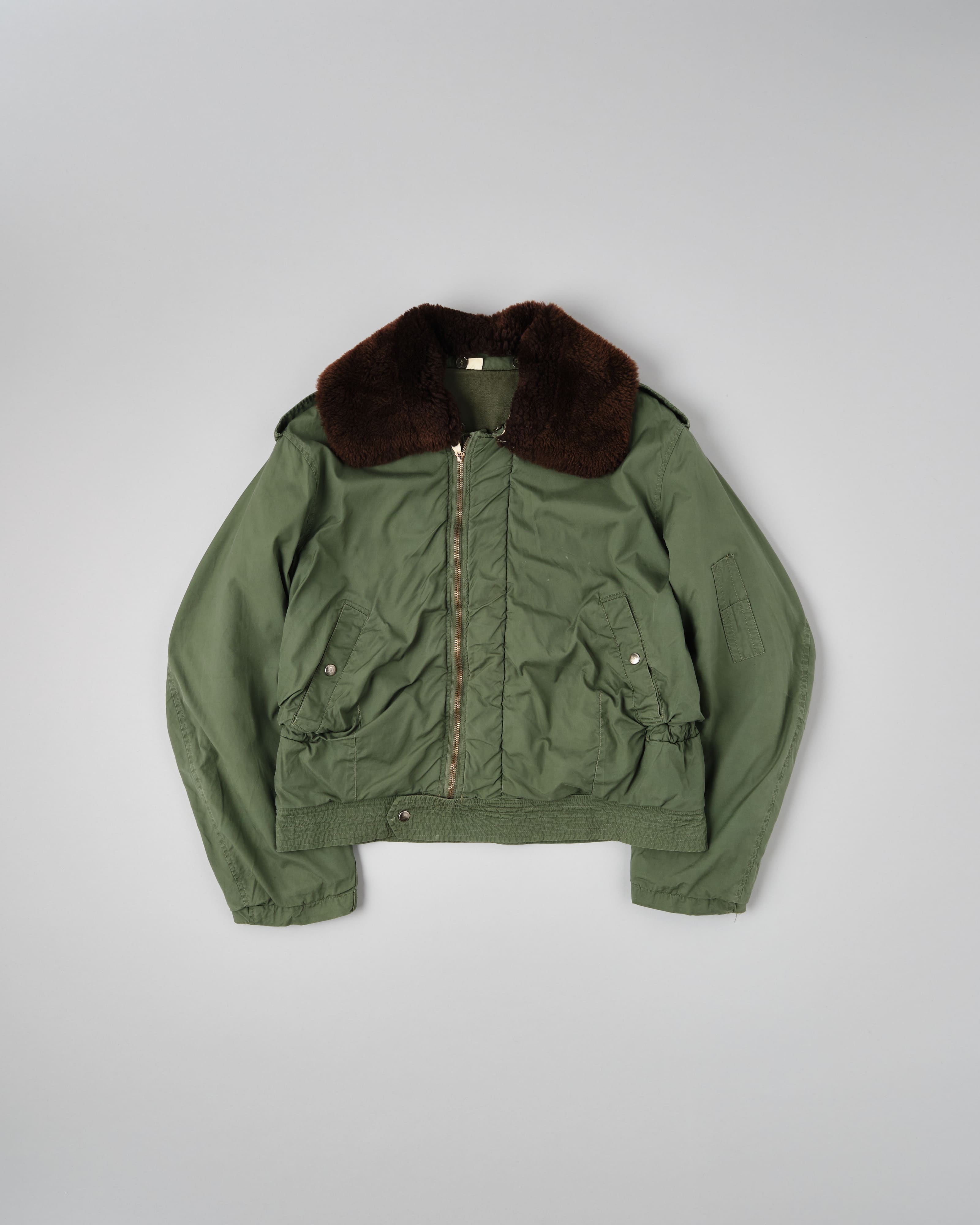 [~60's] French Air Force Cotton Flight Jacket With Boa Collar Size.104MGM