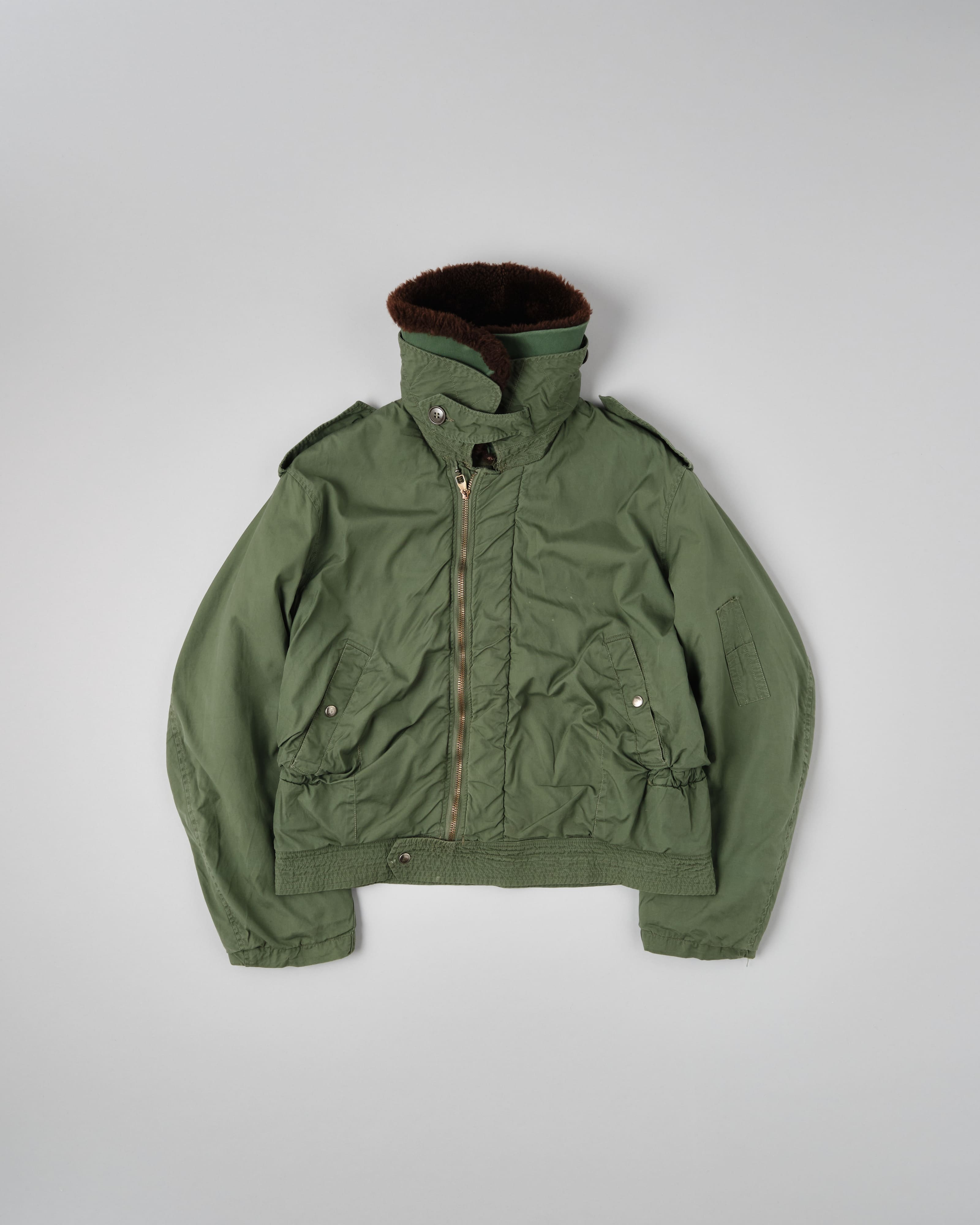 [~60's] French Air Force Cotton Flight Jacket With Boa Collar Size.104MGM