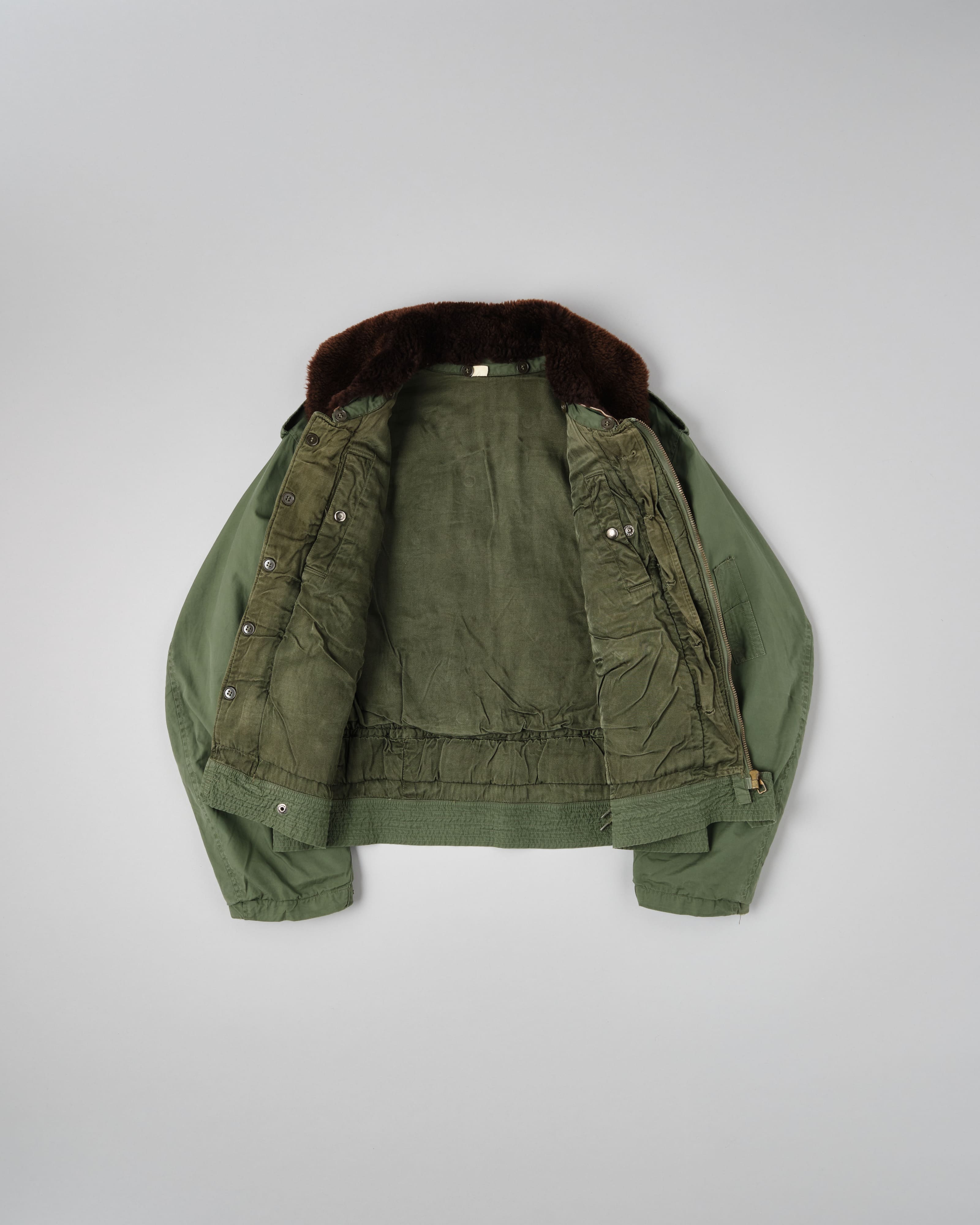 [~60's] French Air Force Cotton Flight Jacket With Boa Collar Size.104MGM