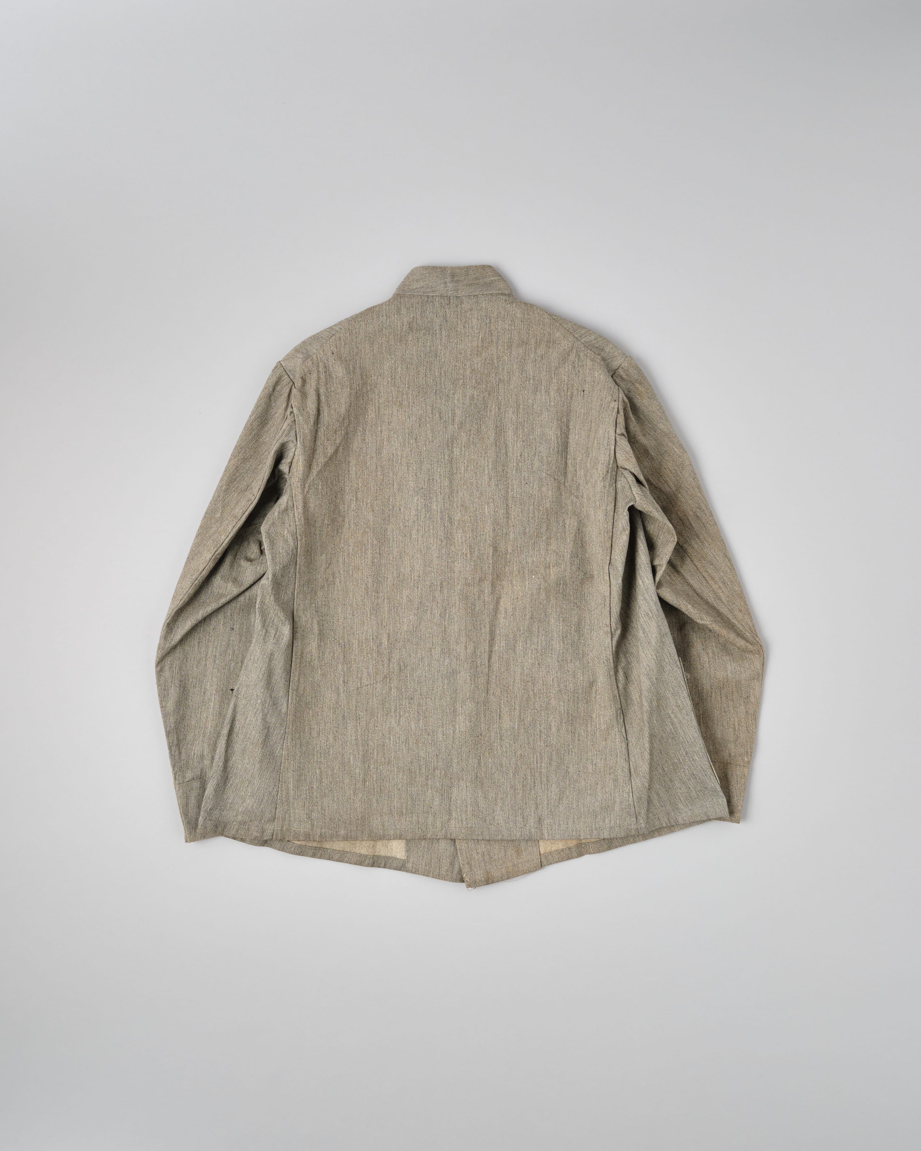 [~20's] Royal Italian Army Salt & Pepper Cotton Stand Collar Jacket "Red Cross"