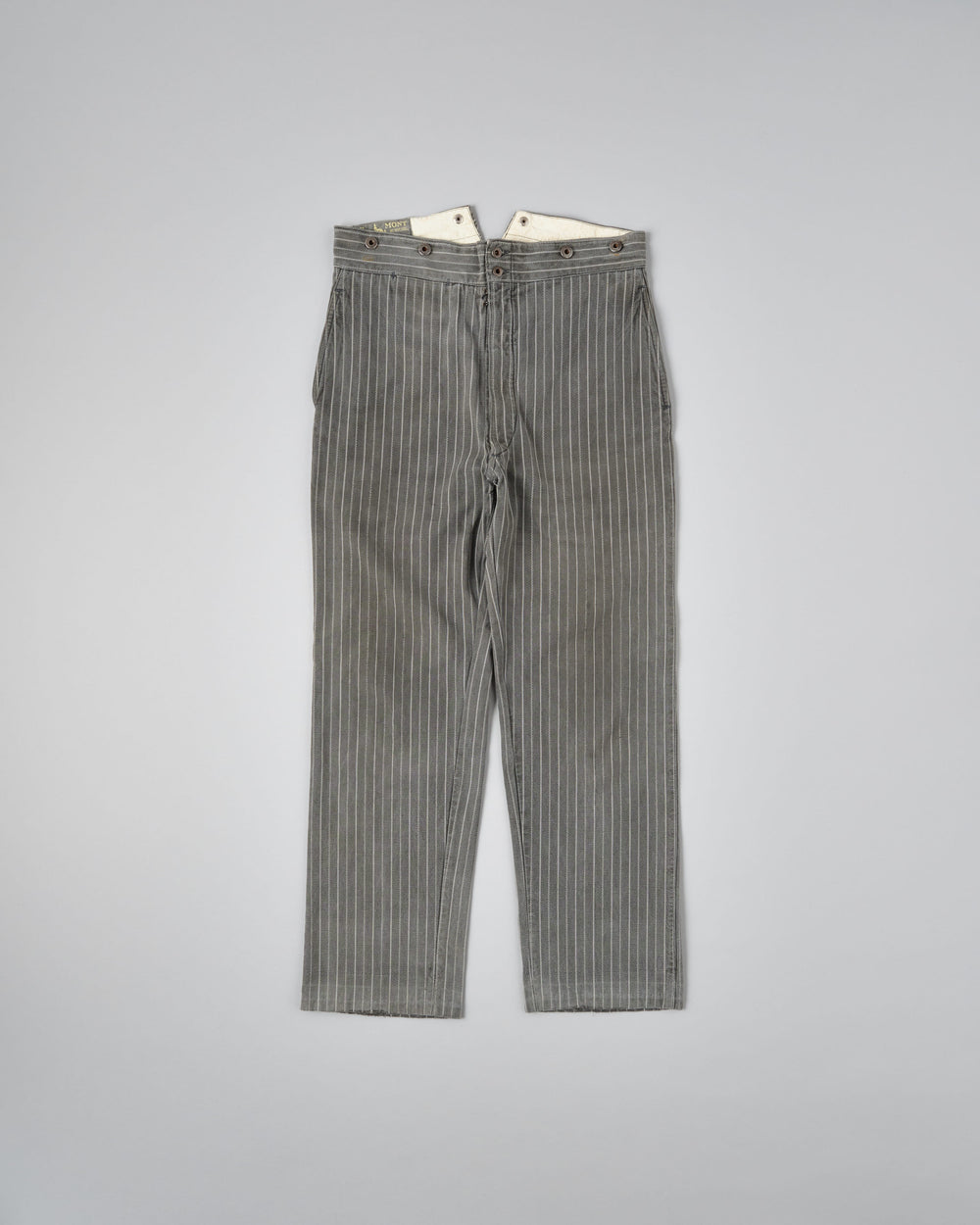 ［~40’s］French Vintage Cotton Striped Work Pants "Le Mont St Michel"