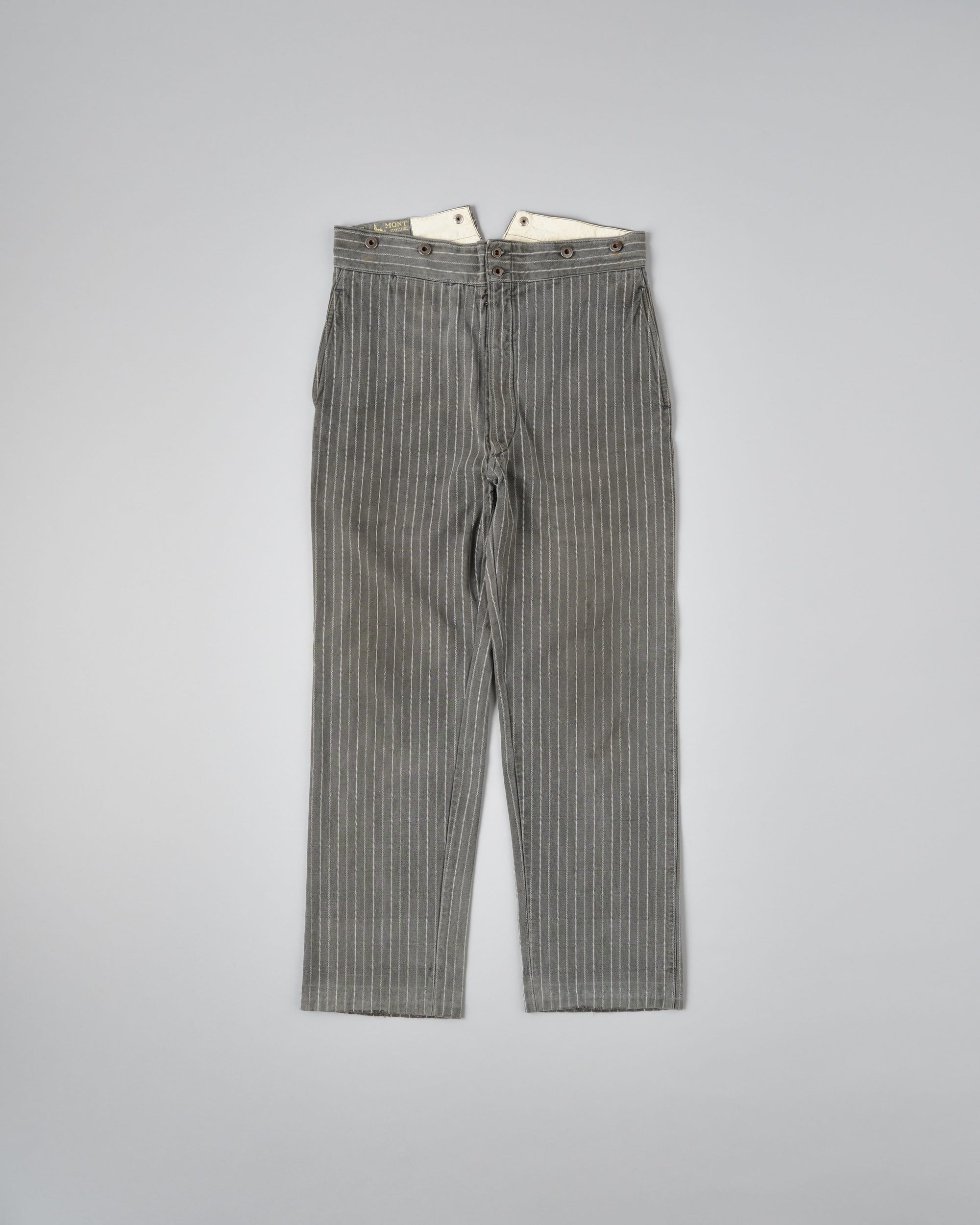 ［~40’s］French Vintage Cotton Striped Work Pants "Le Mont St Michel"