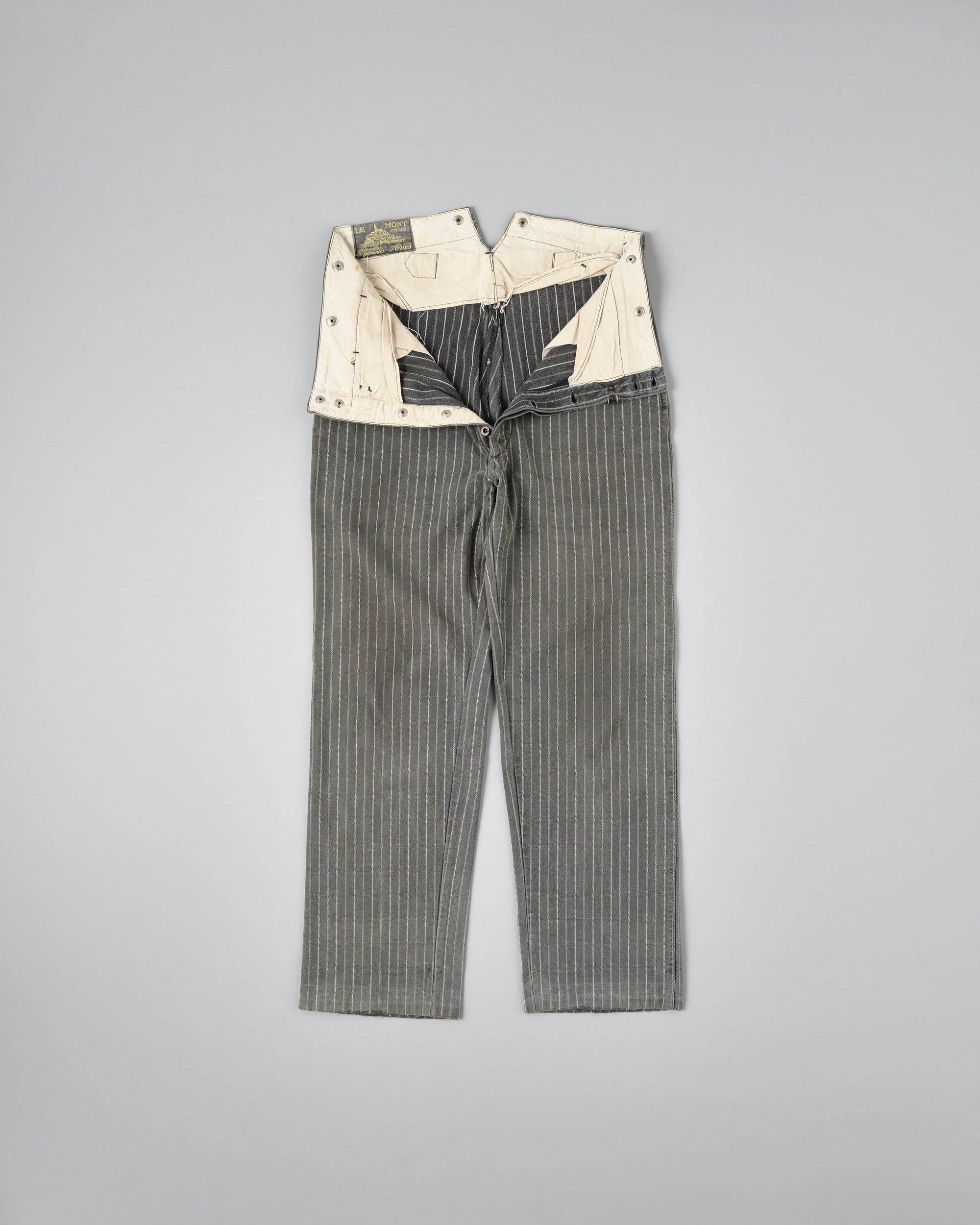 ［~40’s］French Vintage Cotton Striped Work Pants "Le Mont St Michel"