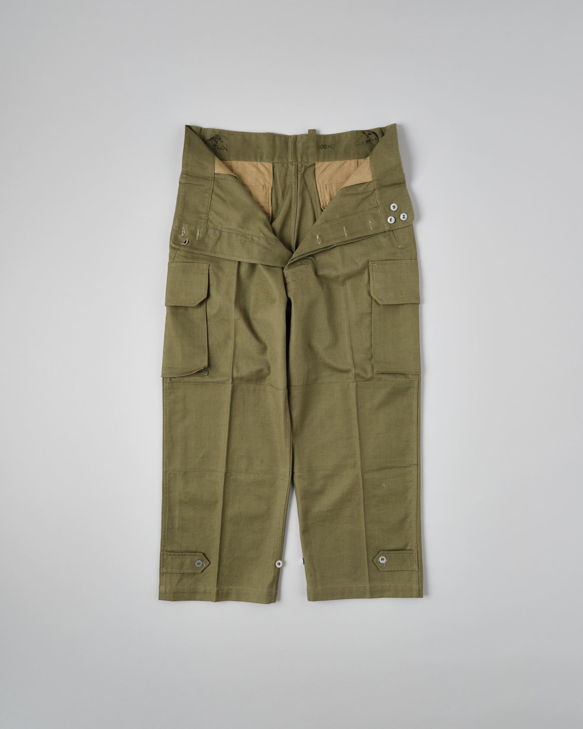 【~40's】French Army M47 Field Trousers With 3 Top Buttons Size.100XC "1st Type" "Dead Stock"