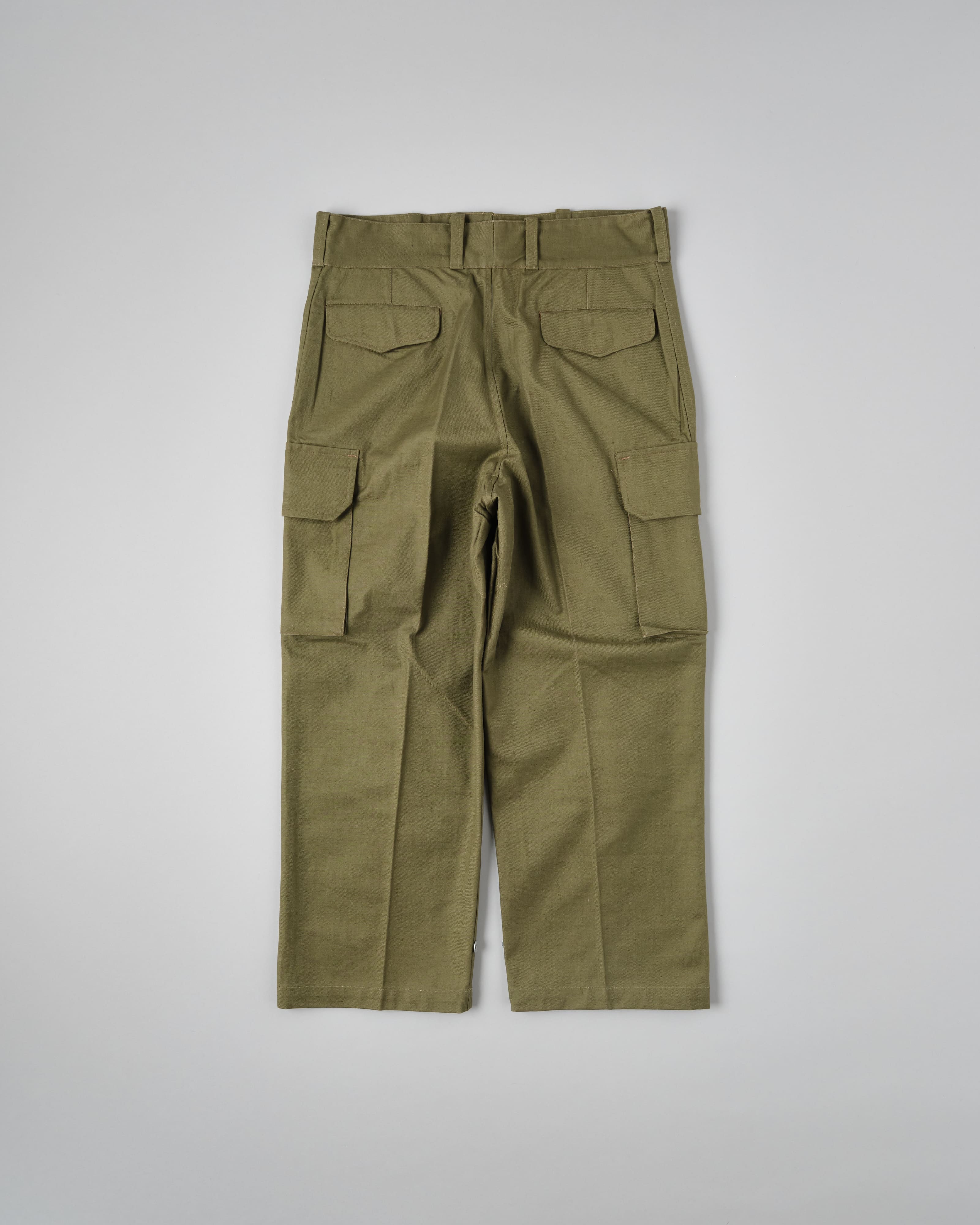 【~40's】French Army M47 Field Trousers With 3 Top Buttons Size.100XC "1st Type" "Dead Stock"