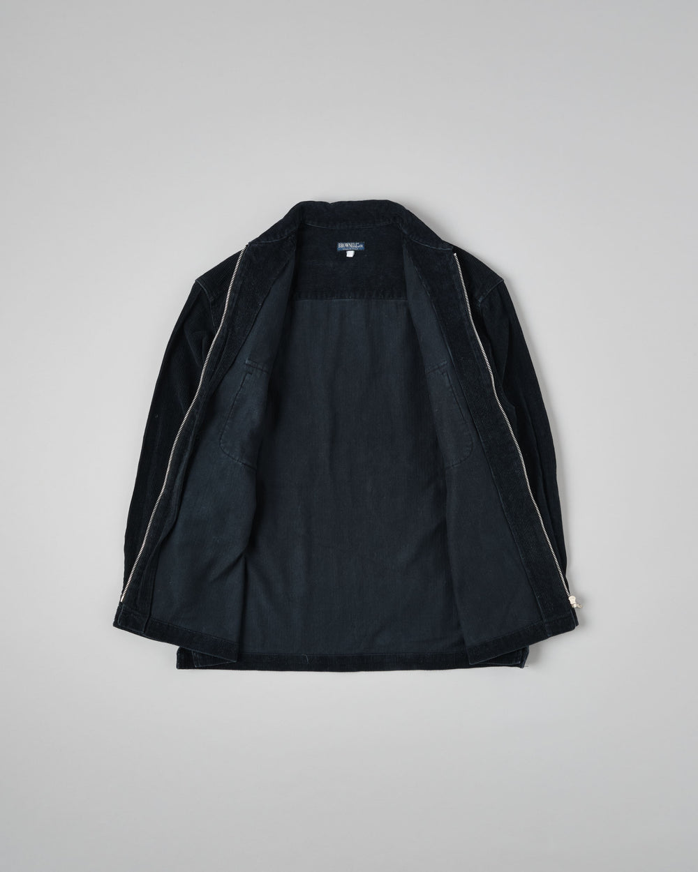 【~90's】Italian Vintage Dark Navy Corduroy Zip Up Shirt Jacket