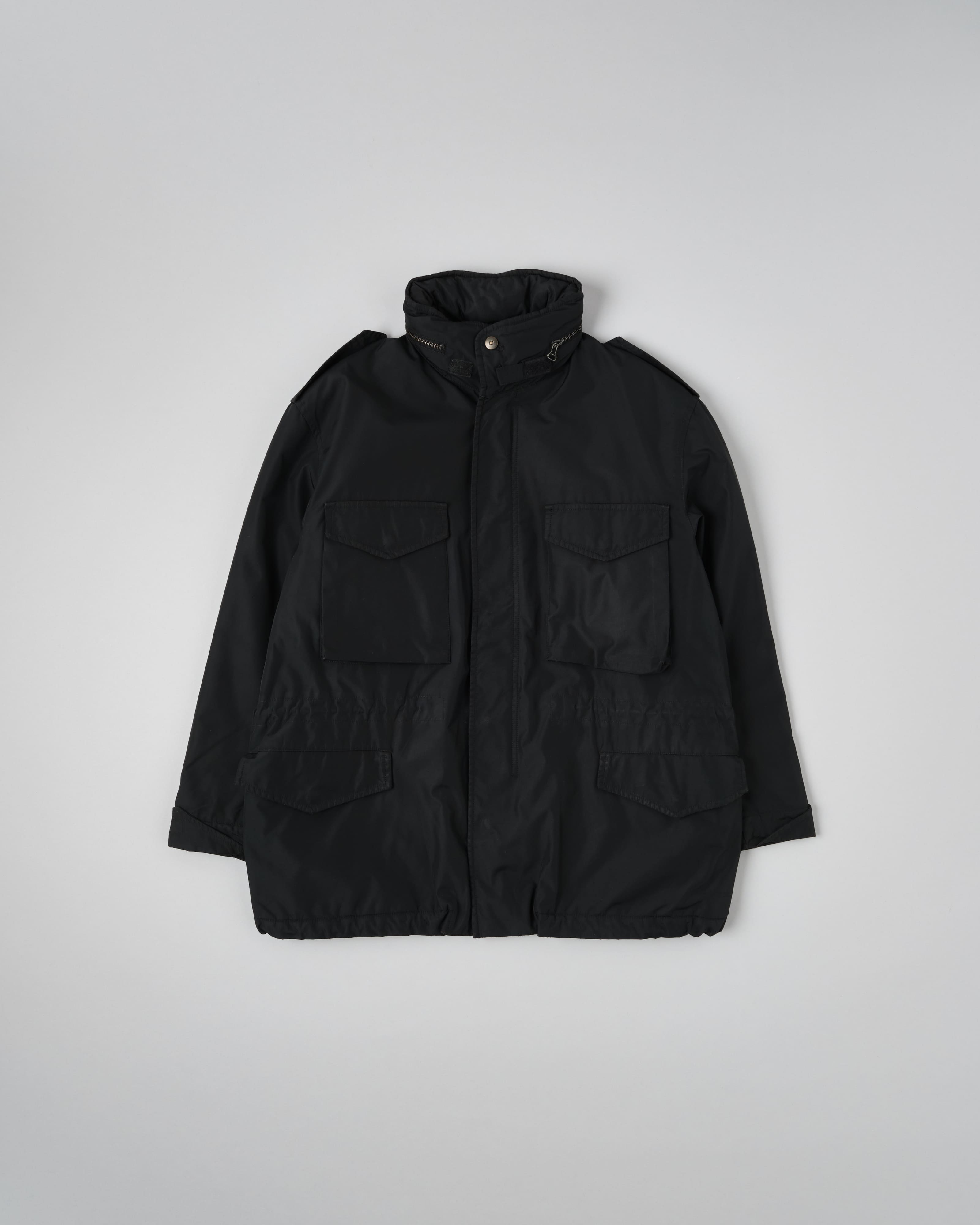 [~ 90's] Old Allegri M-65 ประเภทแจ็คเก็ตไนลอนสีดำขนาด 48