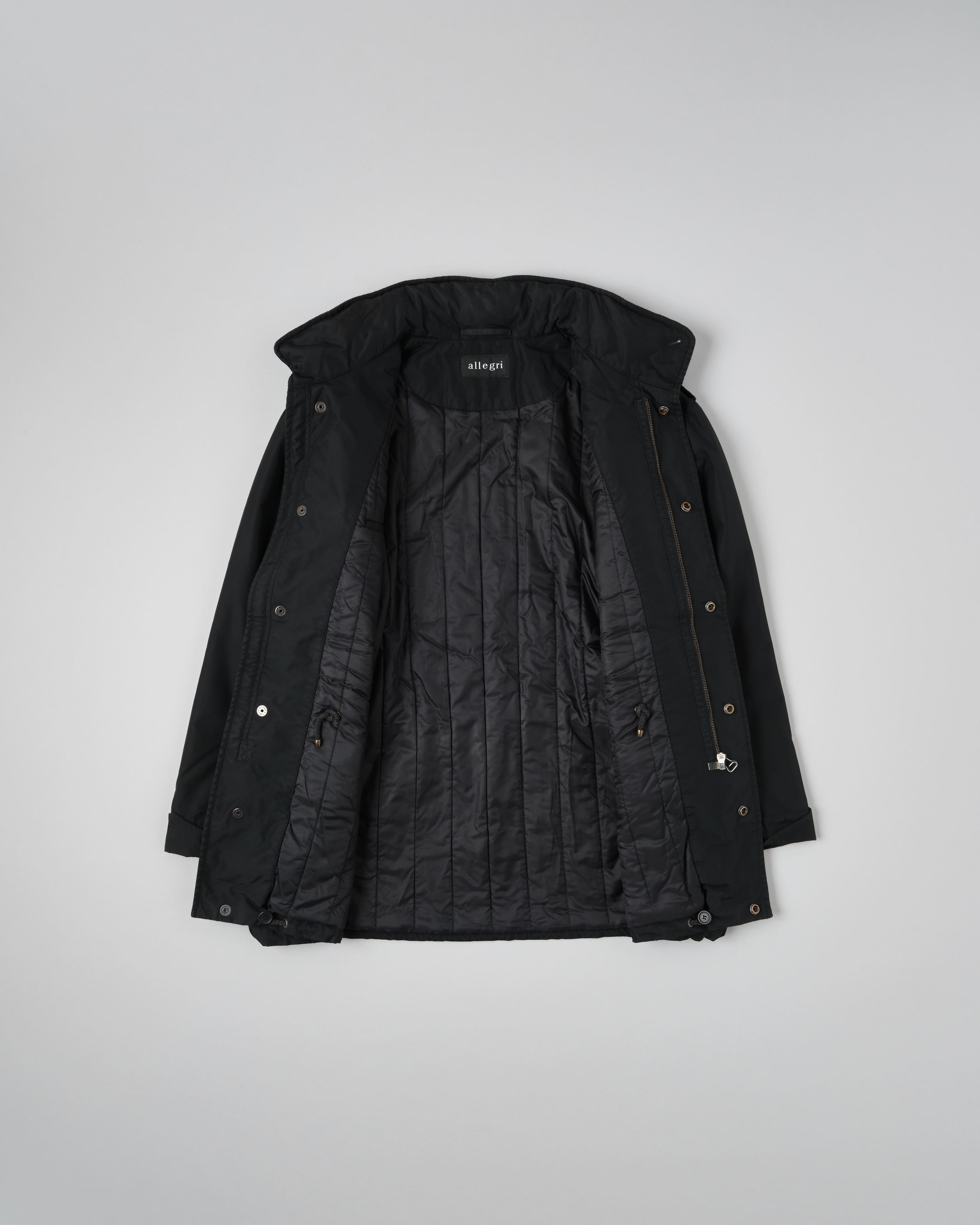 [~ 90's] Old Allegri M-65 ประเภทแจ็คเก็ตไนลอนสีดำขนาด 48