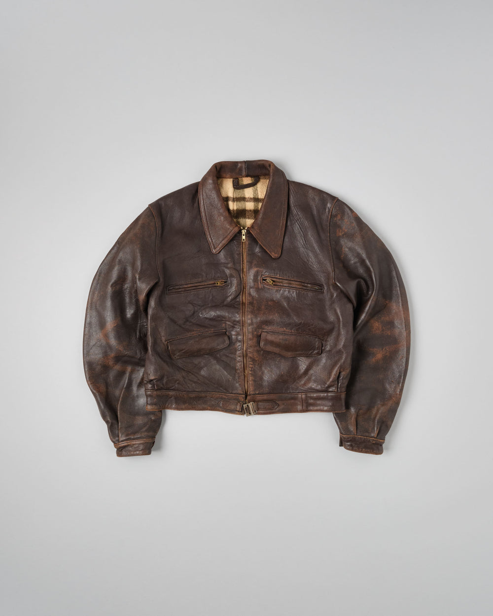 【~50's】French Vintage Hartmann Type Motorcycle Leather Jacket