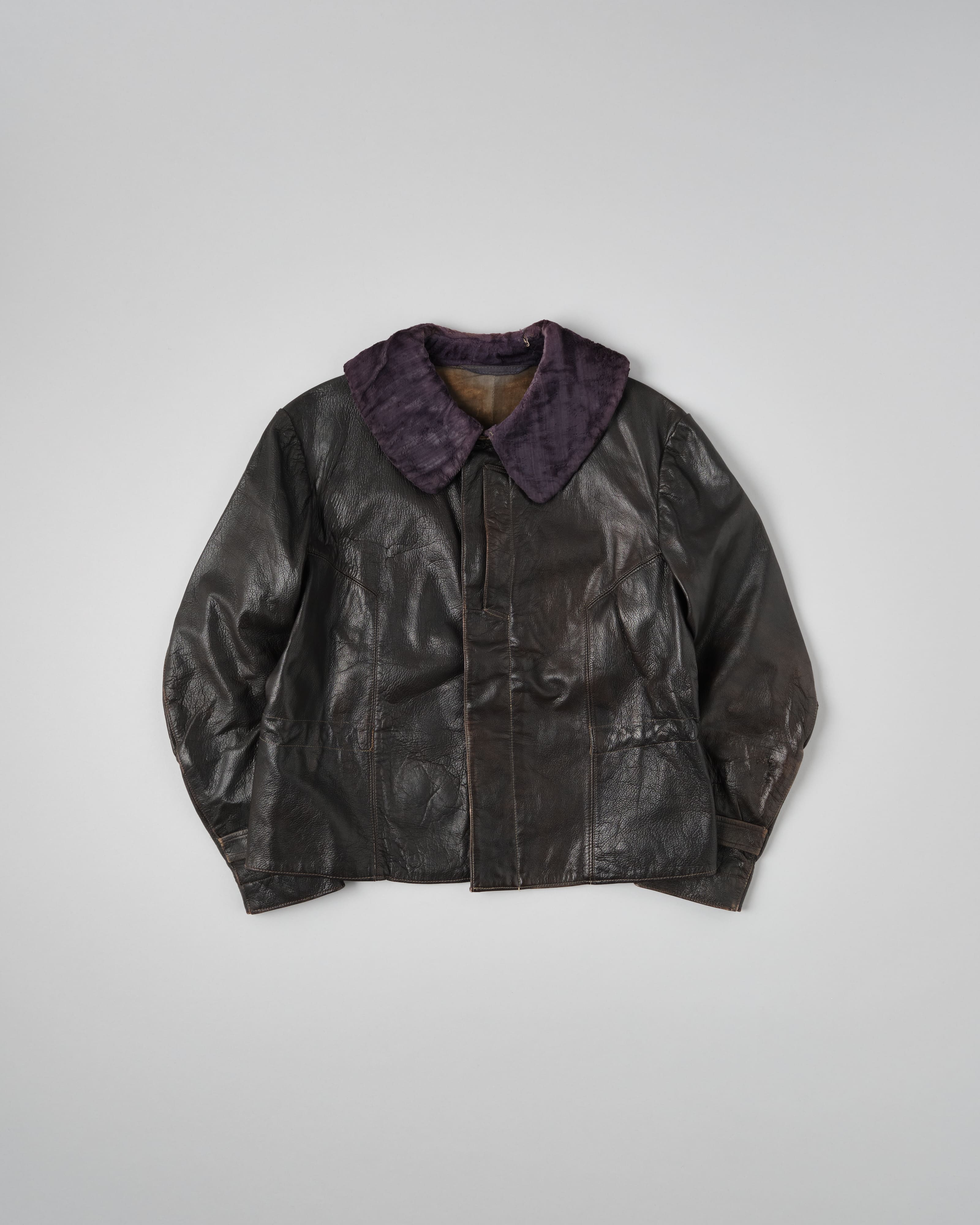 [~40's] WWII German Air Force Elite Jet Fighter Winter Leather Flight Jacket "Luftwaffe"