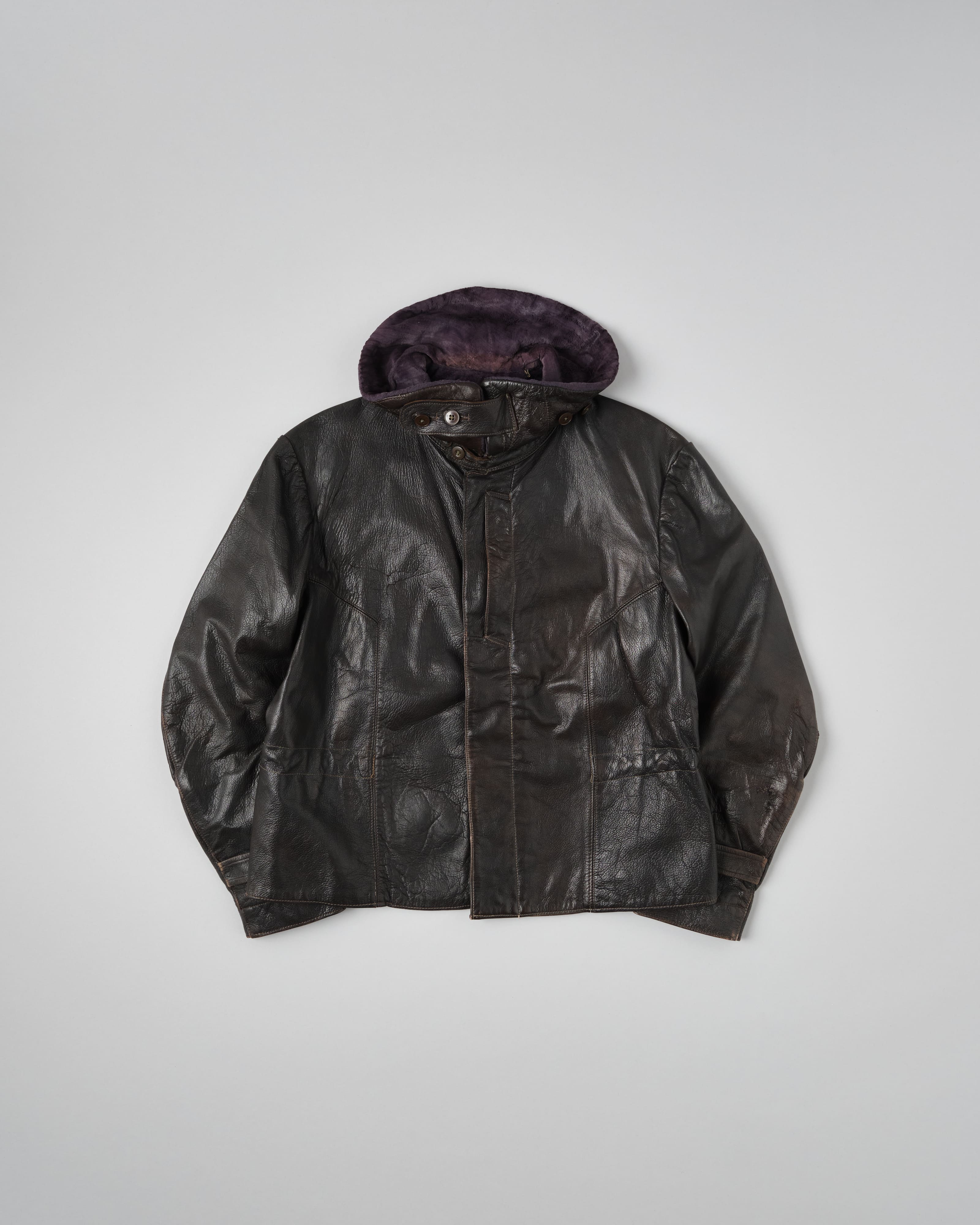 [~40's] WWII German Air Force Elite Jet Fighter Winter Leather Flight Jacket "Luftwaffe"