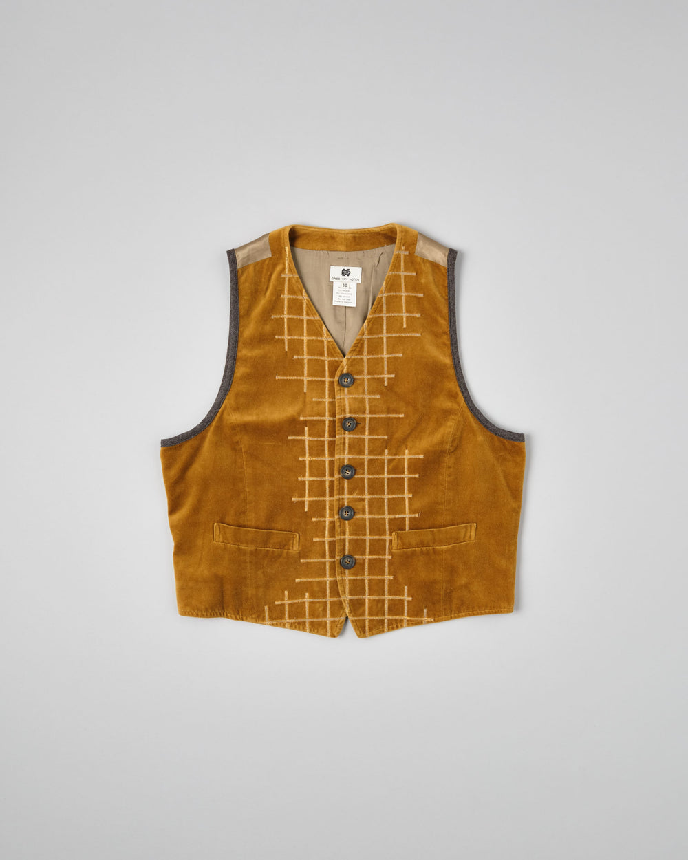 【~90’s】Old DRIES VAN NOTEN Mixed Cotton Velour Vest Size.50